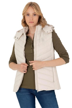 U.S. Polo Assn. Kadın Yelek 50269101-VR049 Ekru