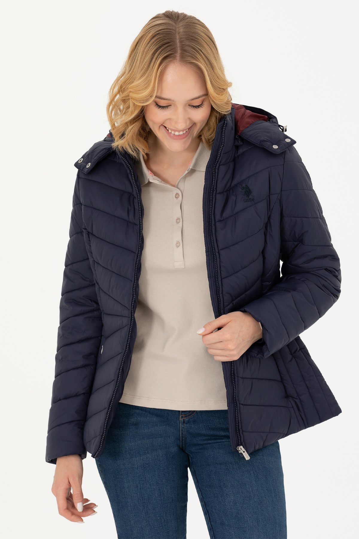 U.S. Polo Assn. Kadın Mont 50269102-VR033 Lacivert