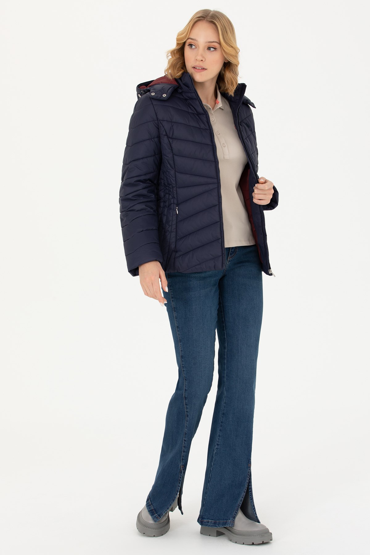 U.S. Polo Assn. Kadın Mont 50269102-VR033 Lacivert