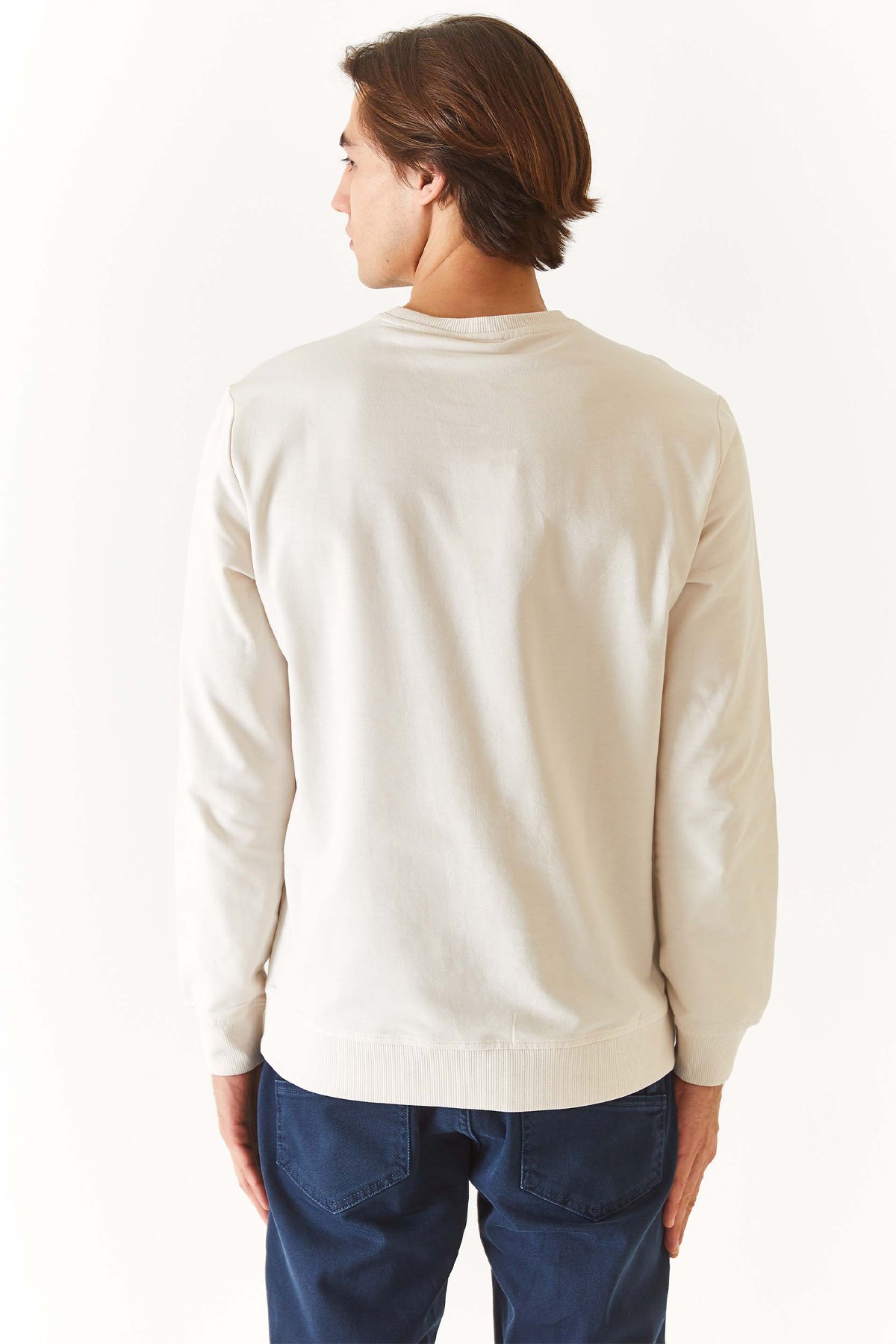 U.S. Polo Assn. Erkek Sweatshirt 50269402-VR049 Ekru