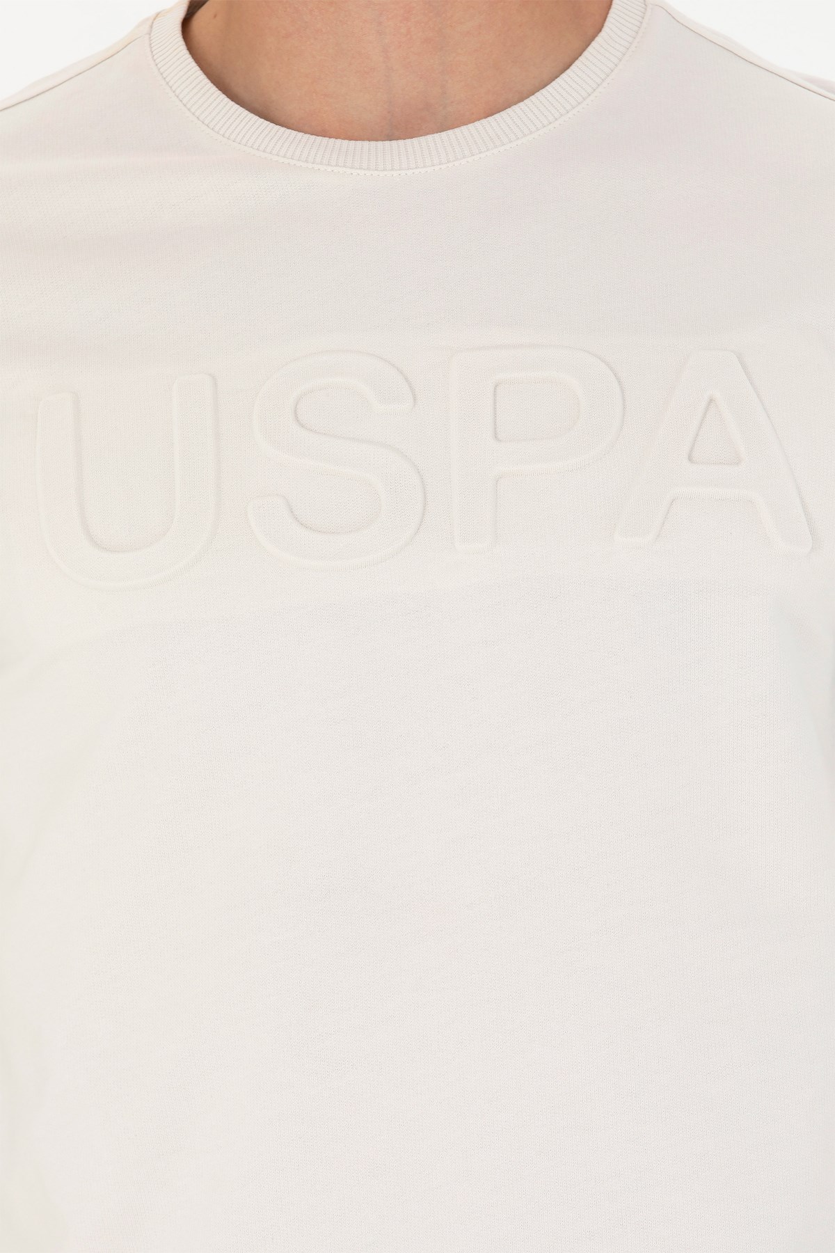 U.S. Polo Assn. Erkek Sweatshirt 50269402-VR049 Ekru