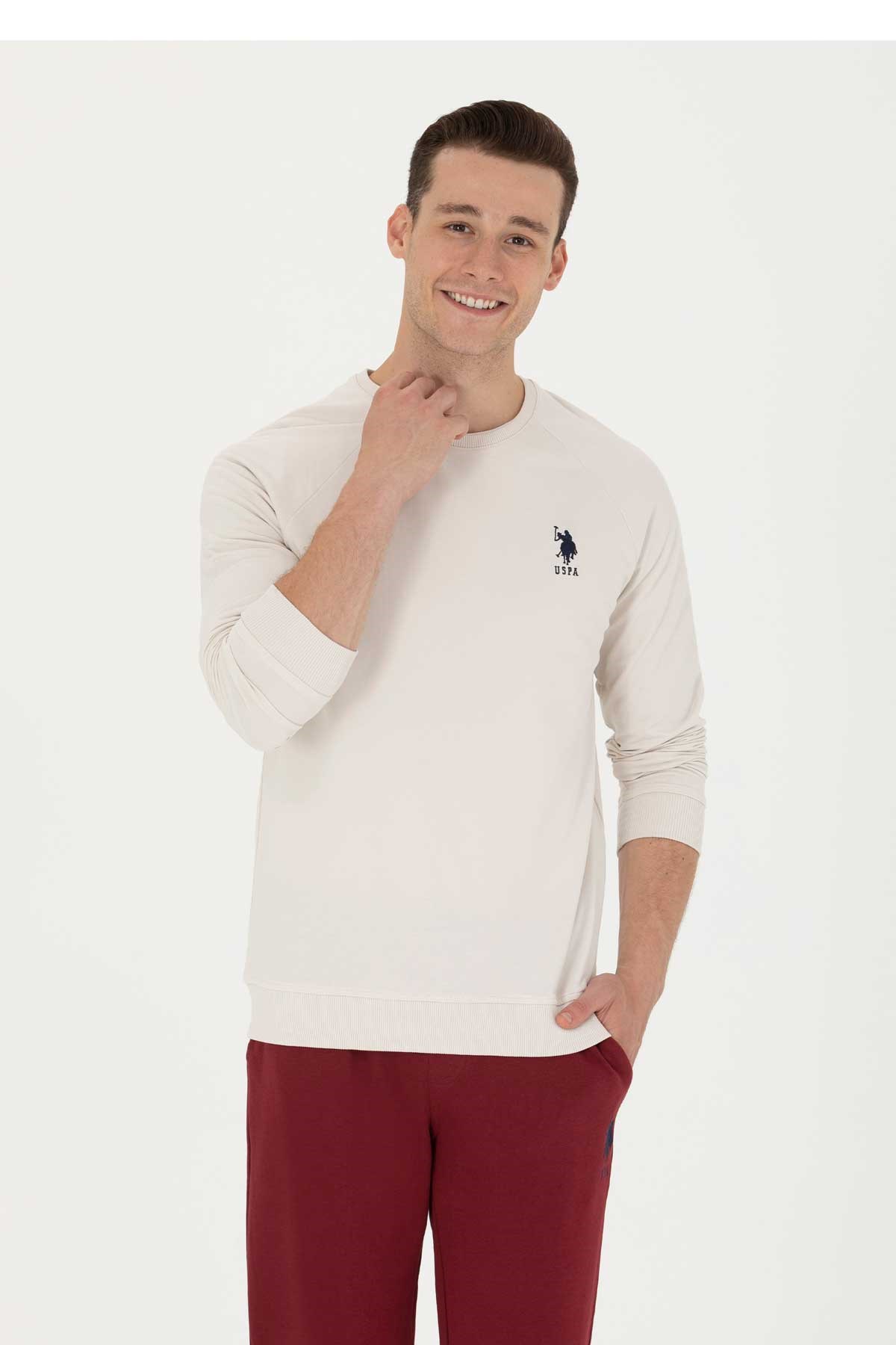 U.S. Polo Assn. Erkek Sweatshirt 50269412-VR049 Ekru