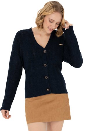 U.S. Polo Assn. Kadın Triko Hırka 50269493-VR033 Lacivert