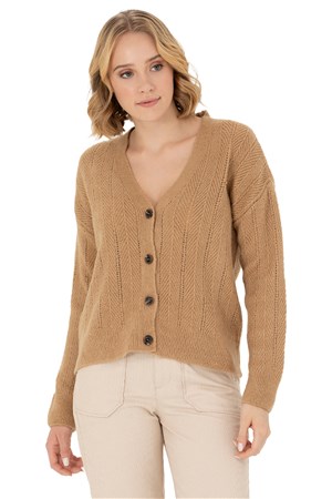 U.S. Polo Assn. Kadın Triko Hırka 50269493-VR123 Bej
