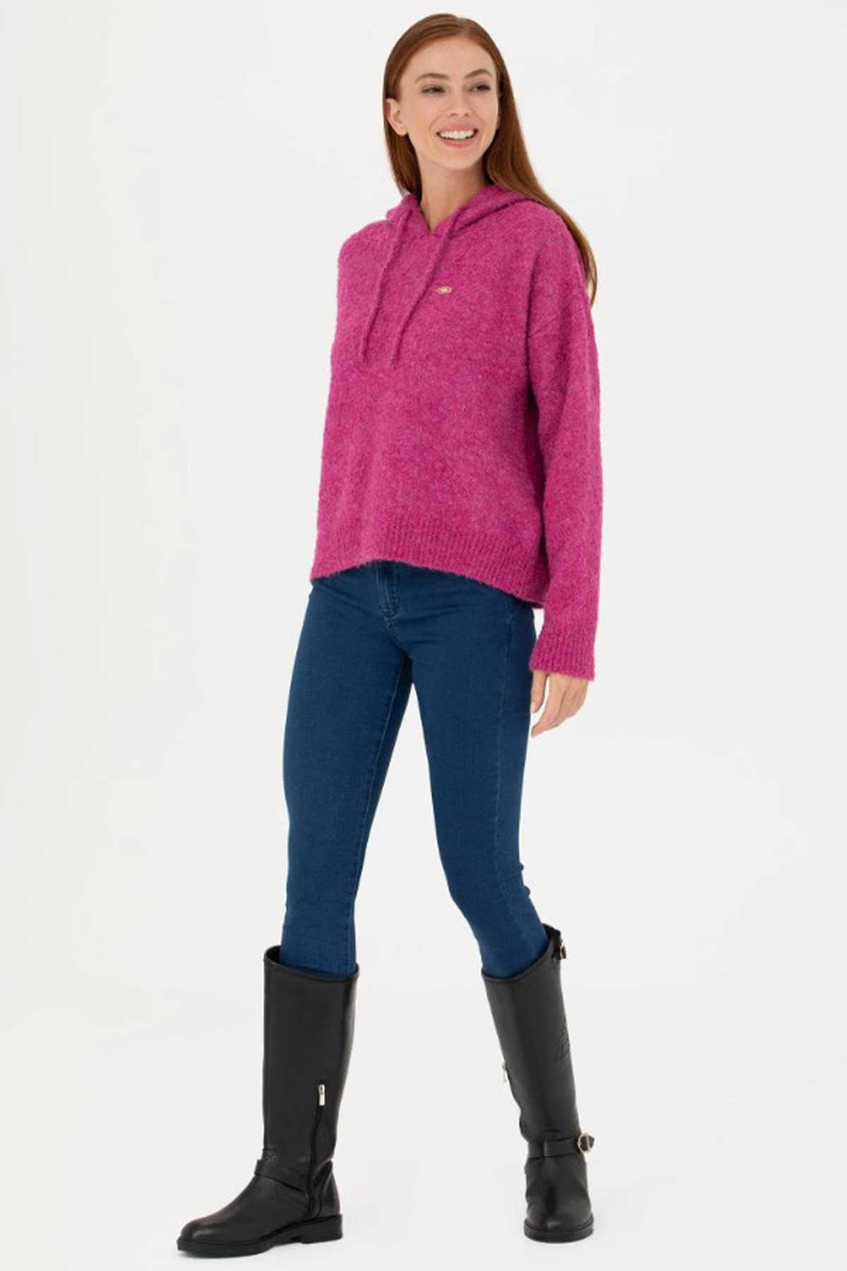 U.S. Polo Assn. Kadın Triko Kazak 50270445-VR037 Pembe