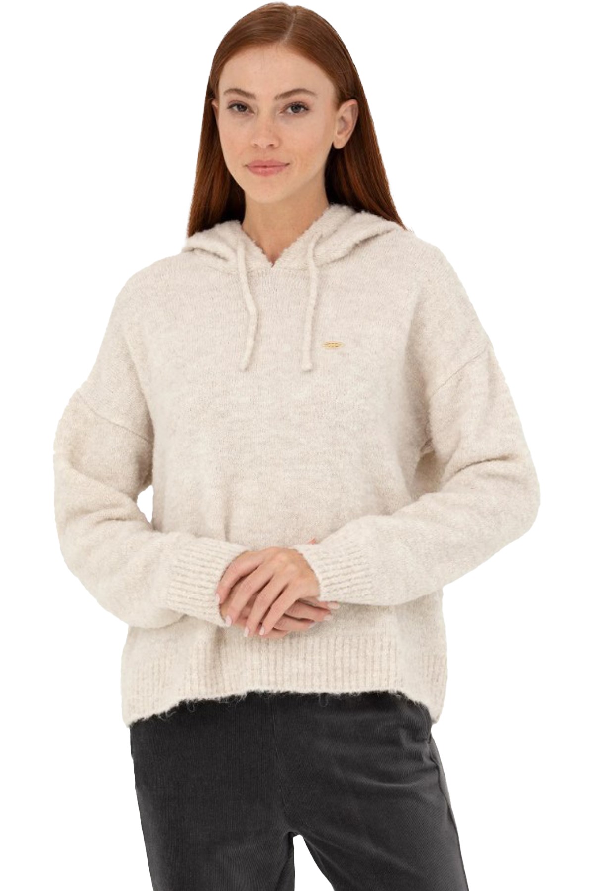 U.S. Polo Assn. Kadın Triko Kazak 50270445-VR071 Ekru