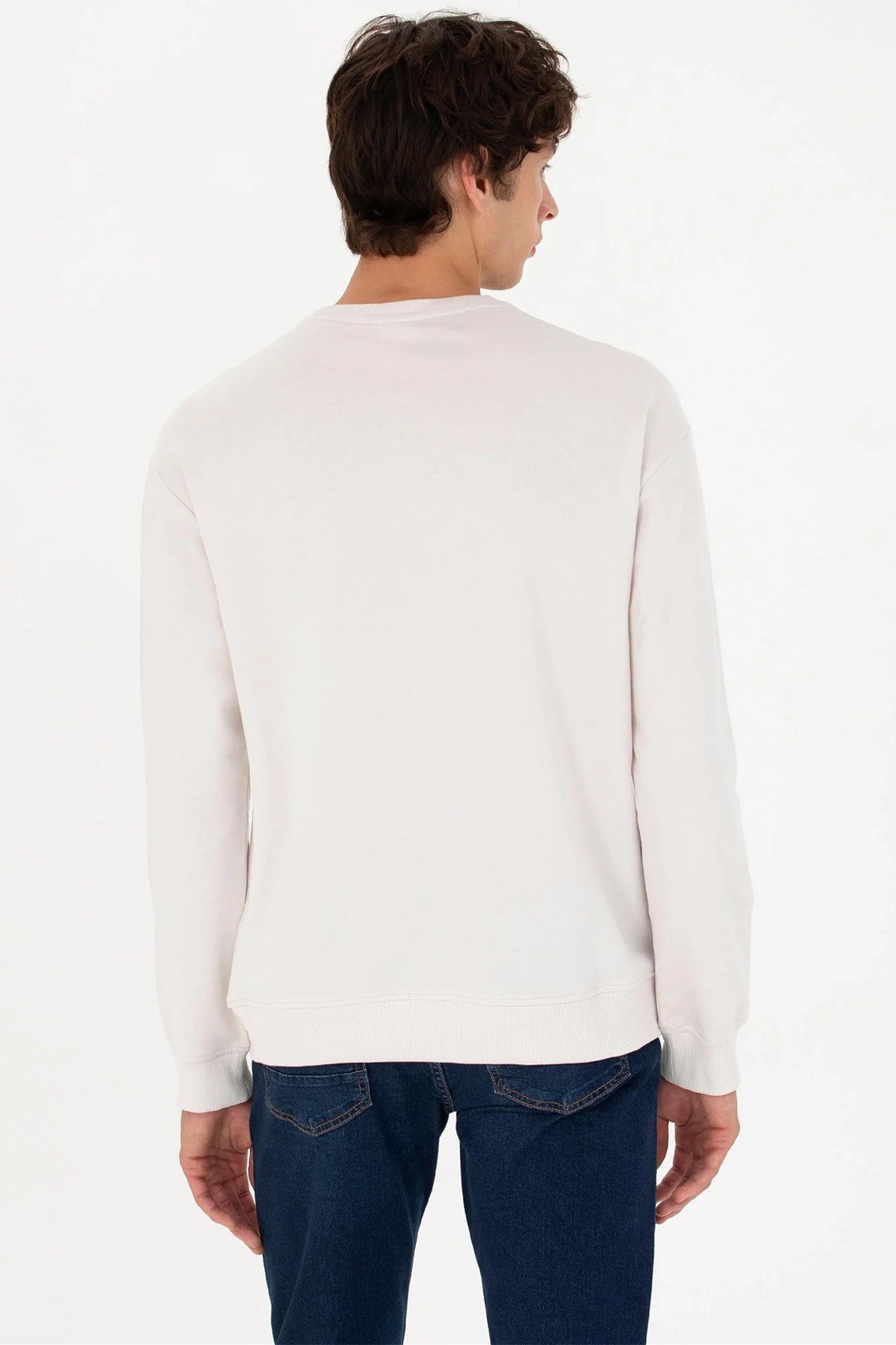 U.S. Polo Assn. Erkek Sweatshirt 50270746-VR049 Ekru