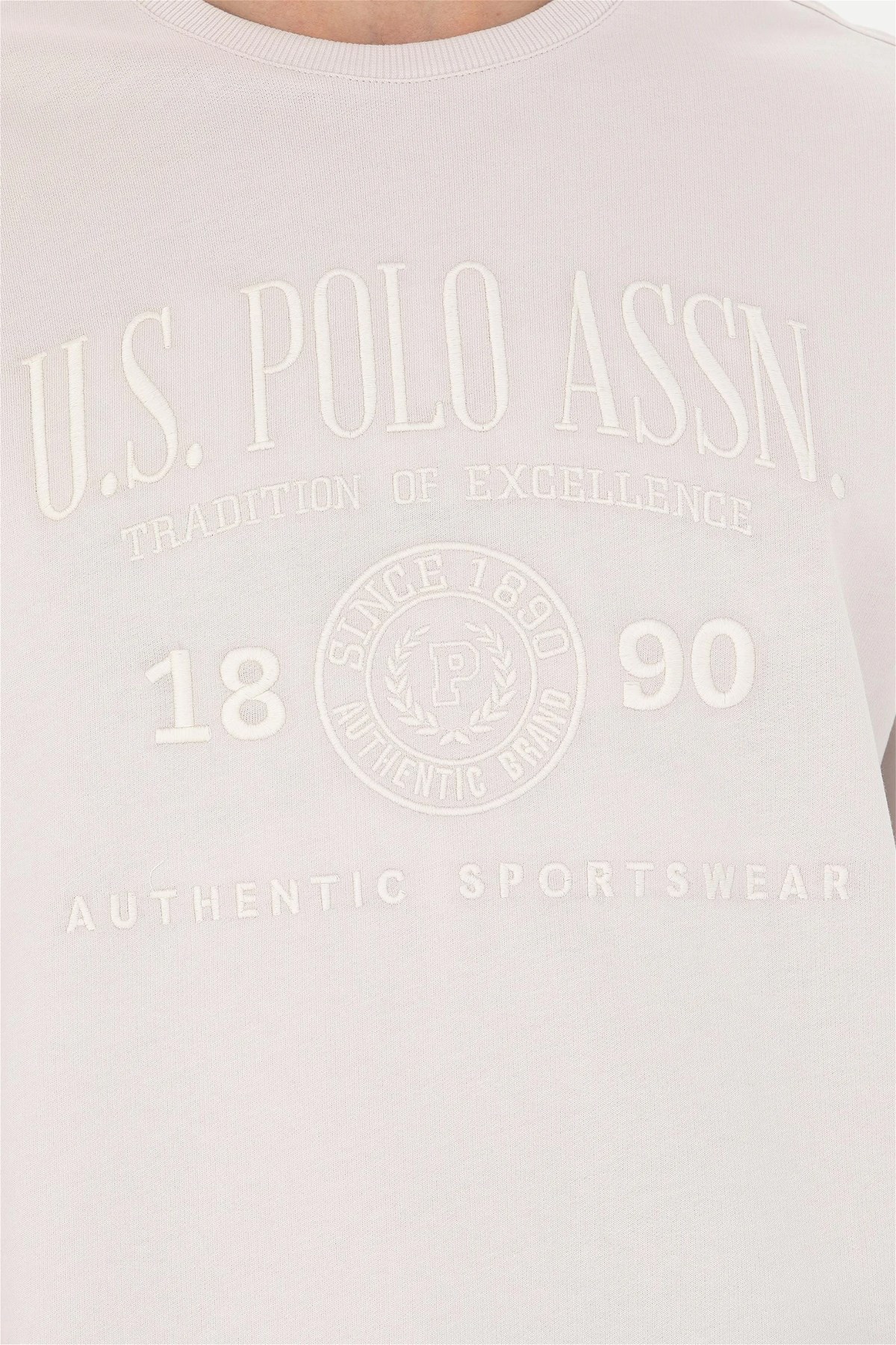 U.S. Polo Assn. Erkek Sweatshirt 50270746-VR049 Ekru