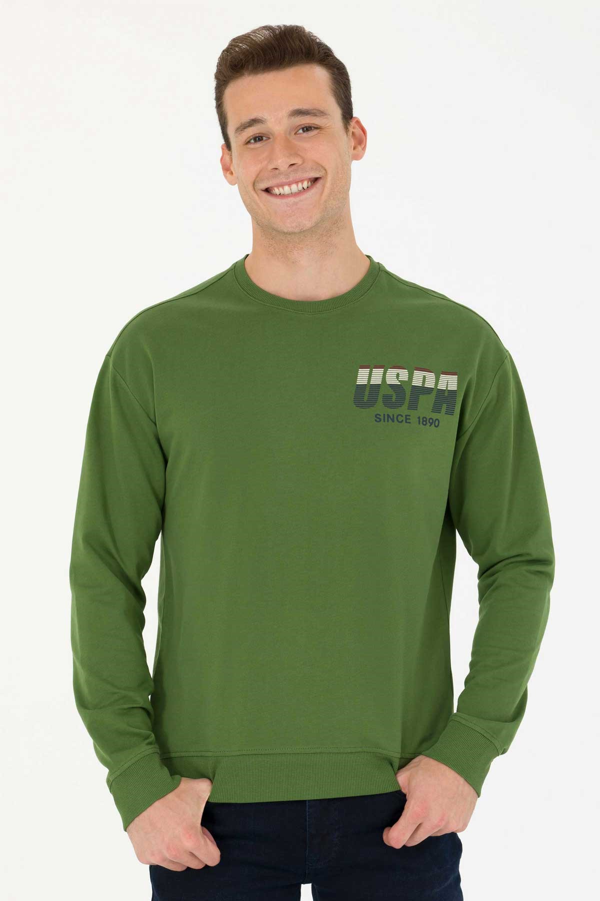 U.S. Polo Assn. Erkek Sweatshirt 50270752-VR054 Yeşil