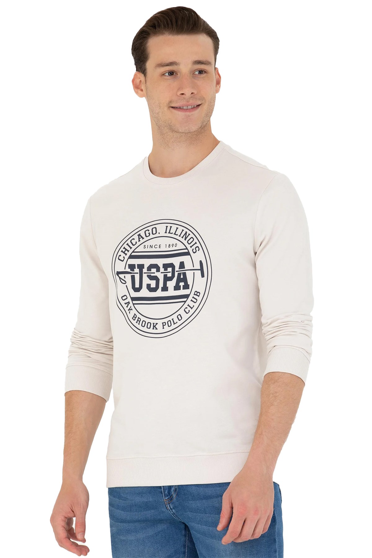 U.S. Polo Assn. Erkek Sweatshirt 50270754-VR049 Bej