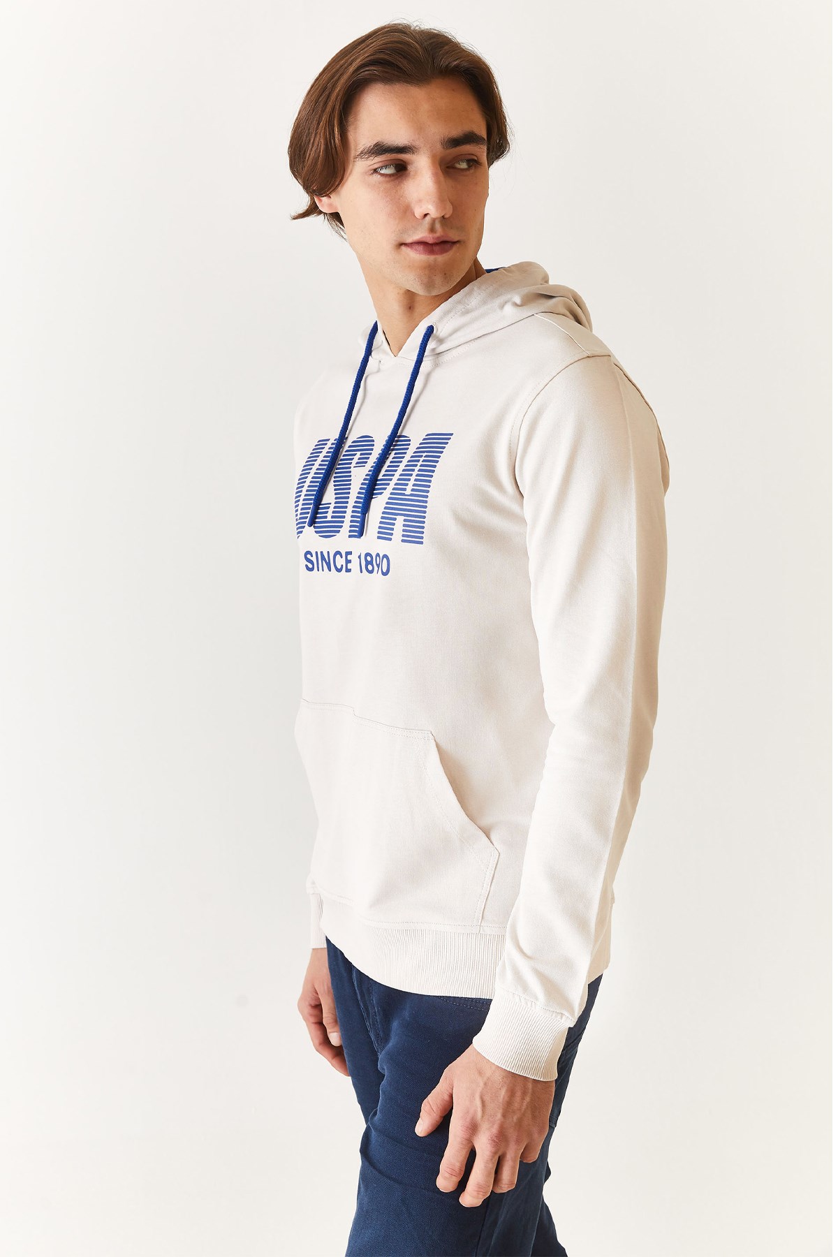 U.S. Polo Assn. Erkek Sweatshirt 50270760-VR049 Ekru