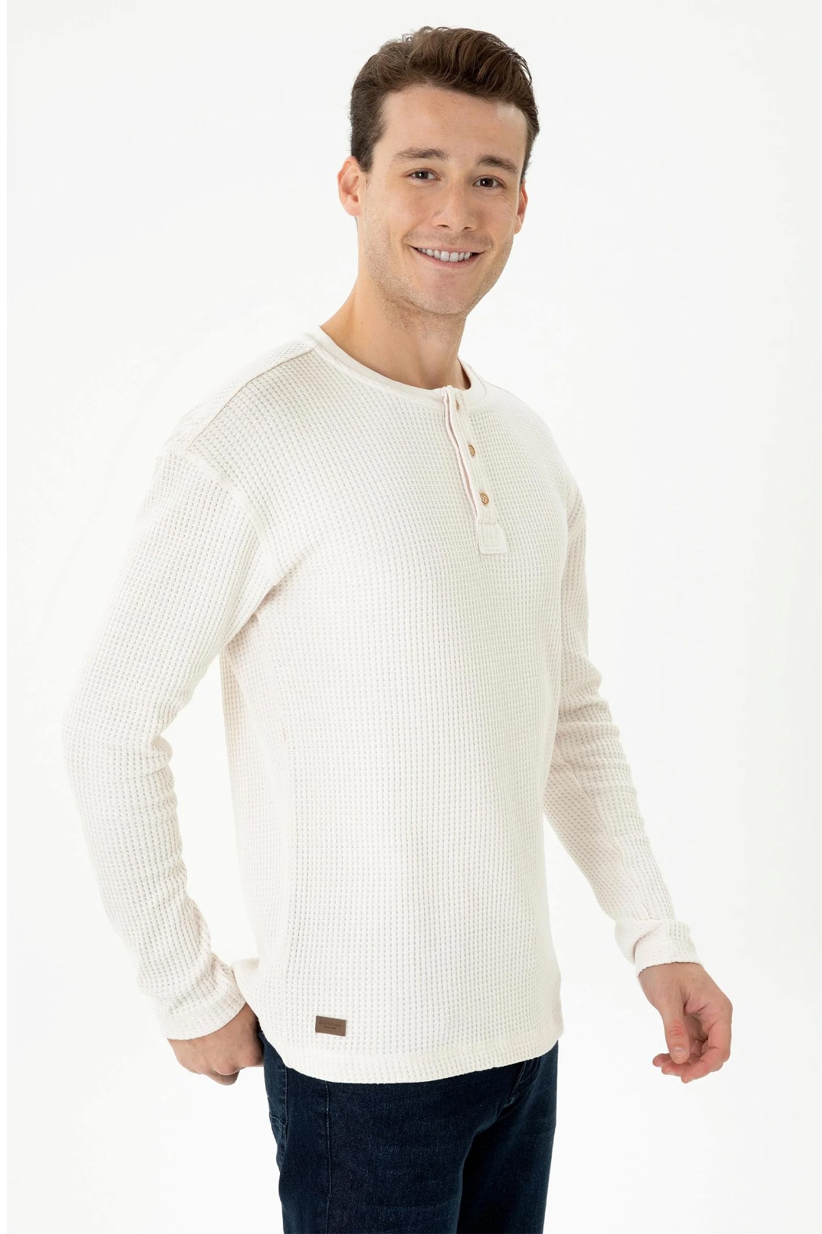 U.S. Polo Assn. Erkek Sweatshirt 50270875-VR049 Ekru
