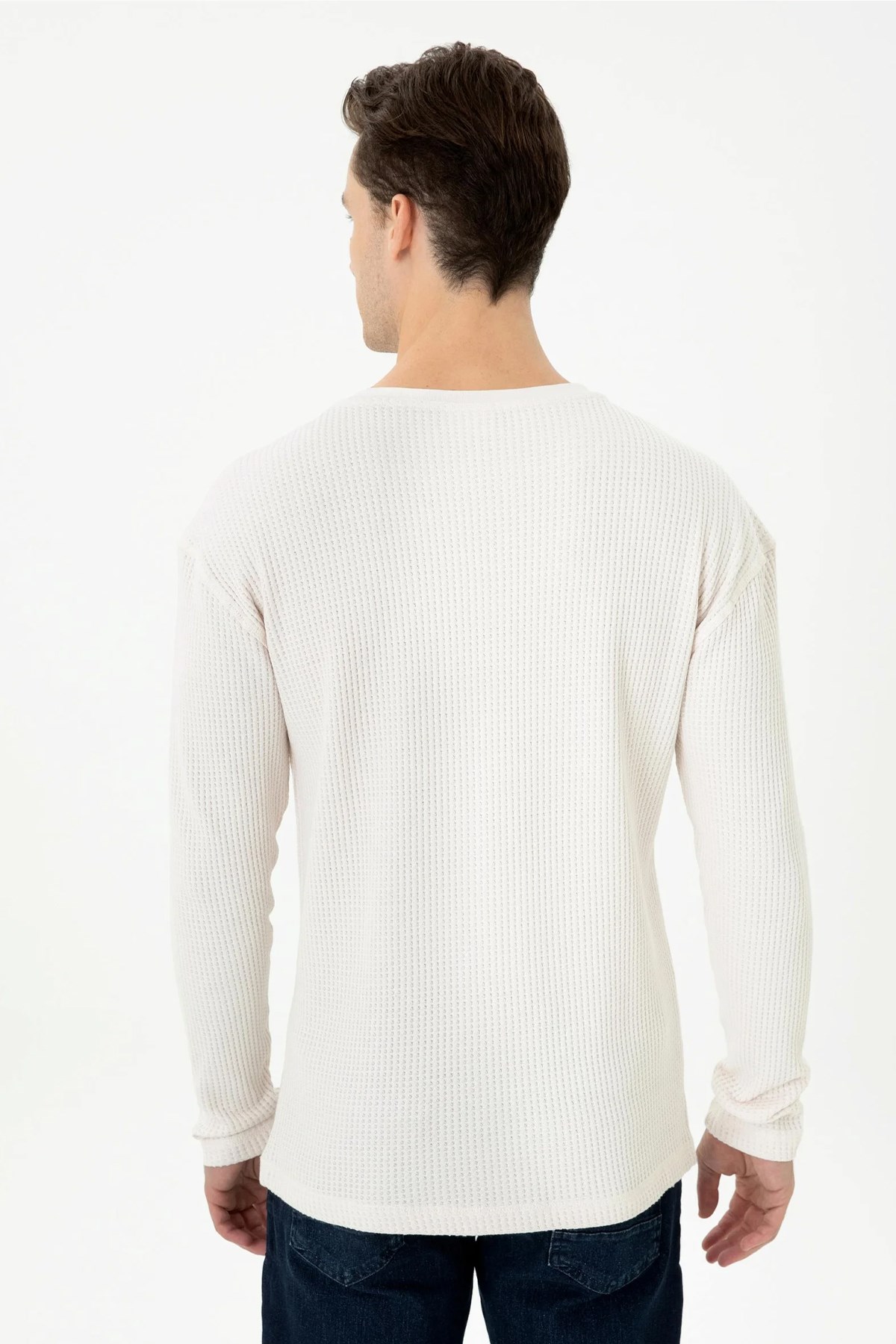 U.S. Polo Assn. Erkek Sweatshirt 50270875-VR049 Ekru