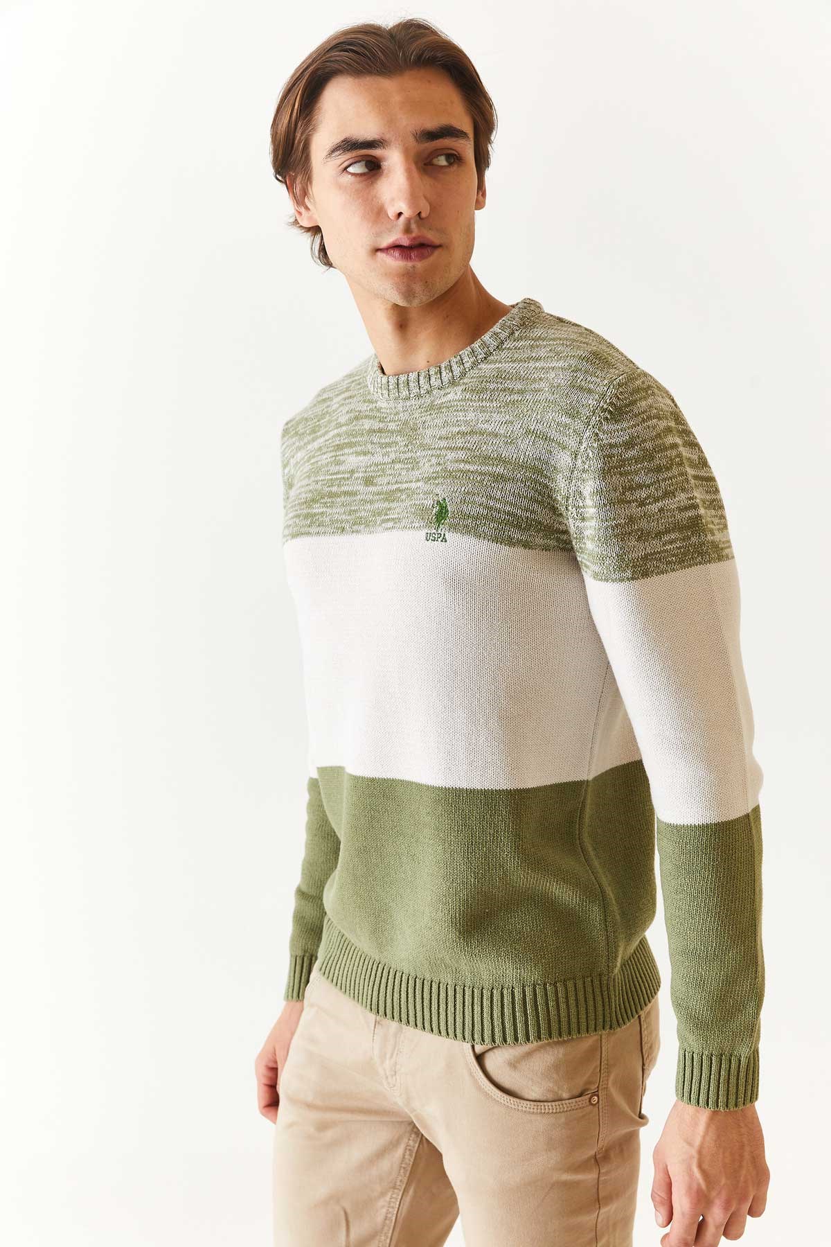 U.S. Polo Assn. Erkek Triko Kazak 50271007-VR054 Yeşil