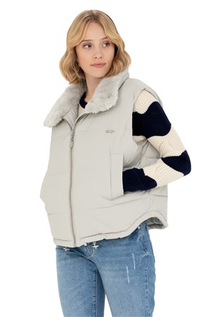 U.S. Polo Assn. Kadın Yelek 50271166-VR049 Ekru