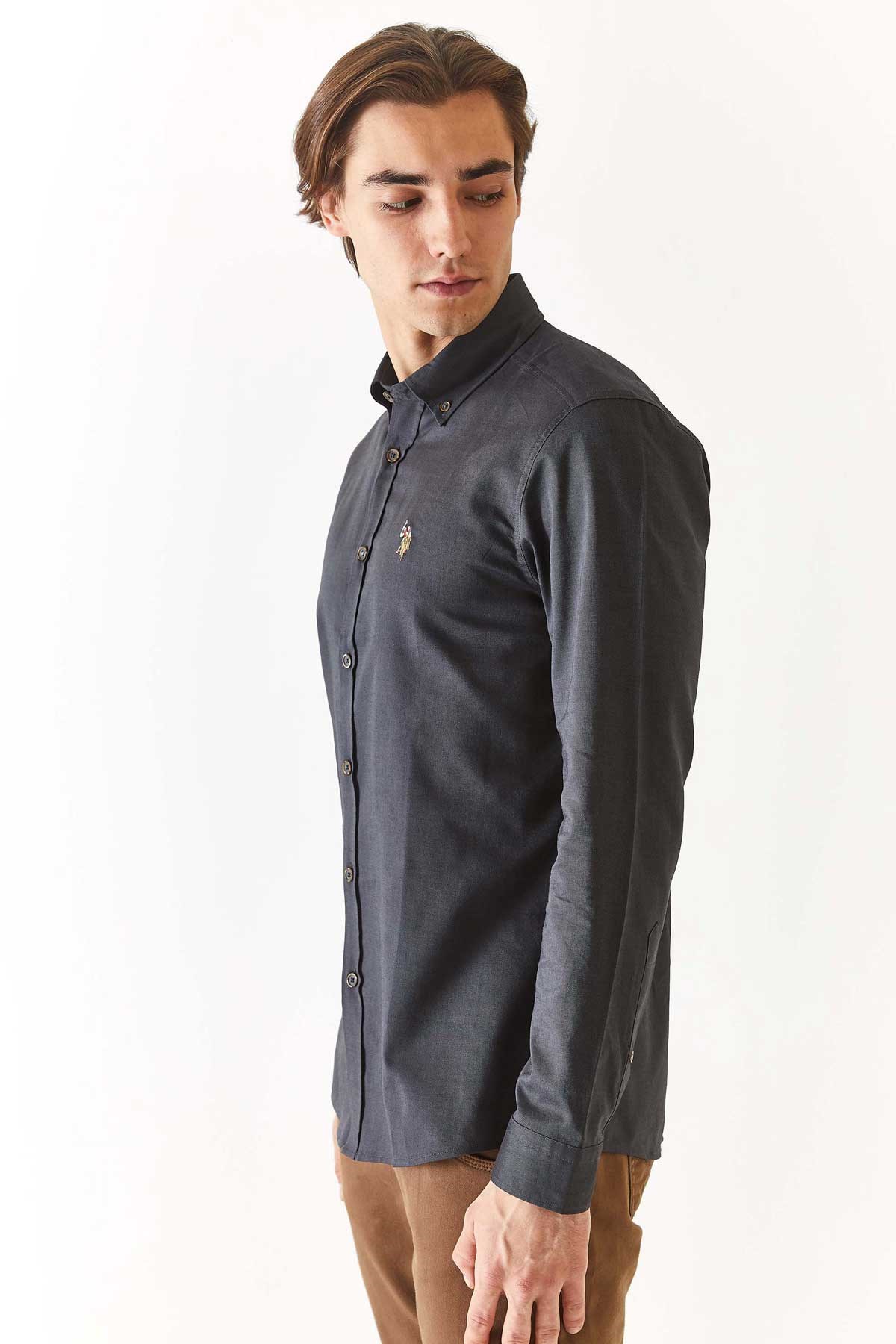 U.S. Polo Assn. Erkek Gömlek 50271276-VR006 Antrasit