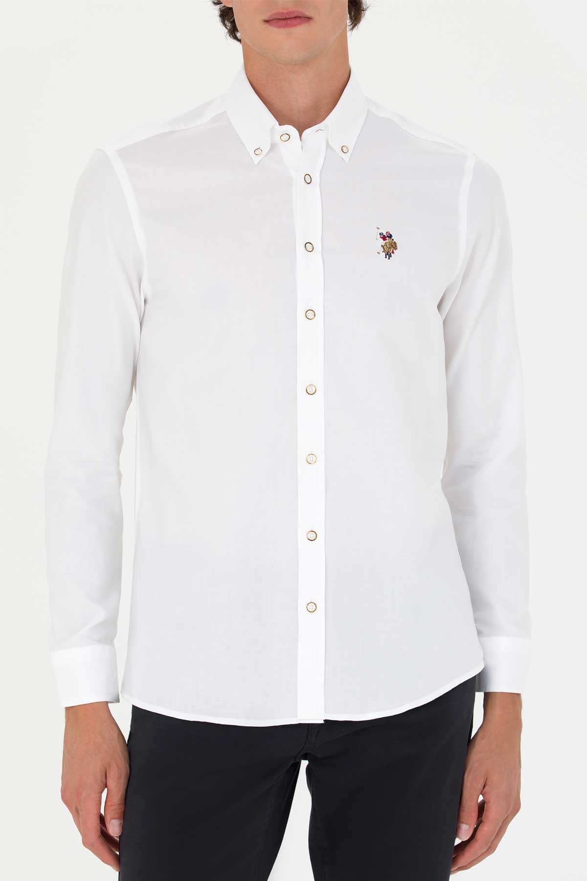 U.S. Polo Assn. Erkek Gömlek 50271276-VR013 Beyaz