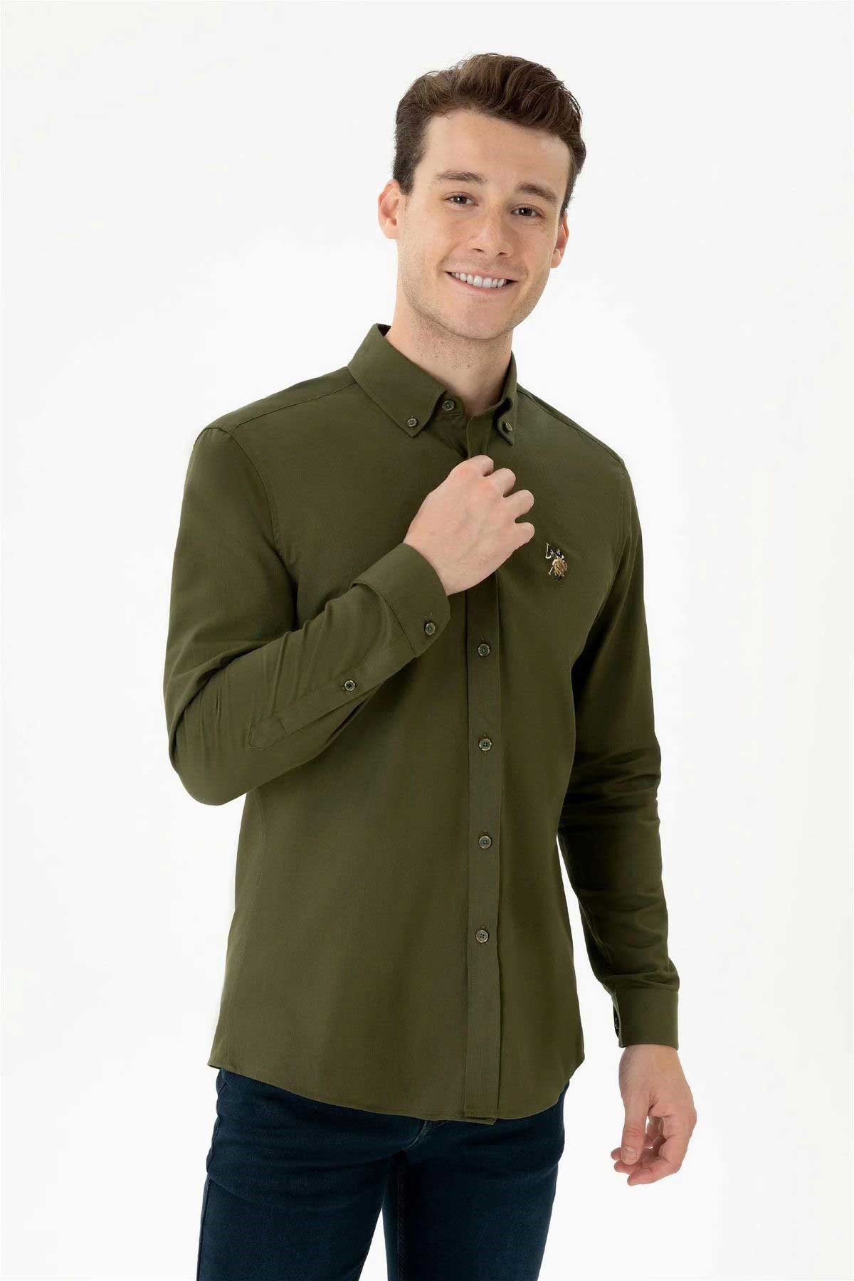 U.S. Polo Assn. Erkek Gömlek 50271276-VR027 Haki