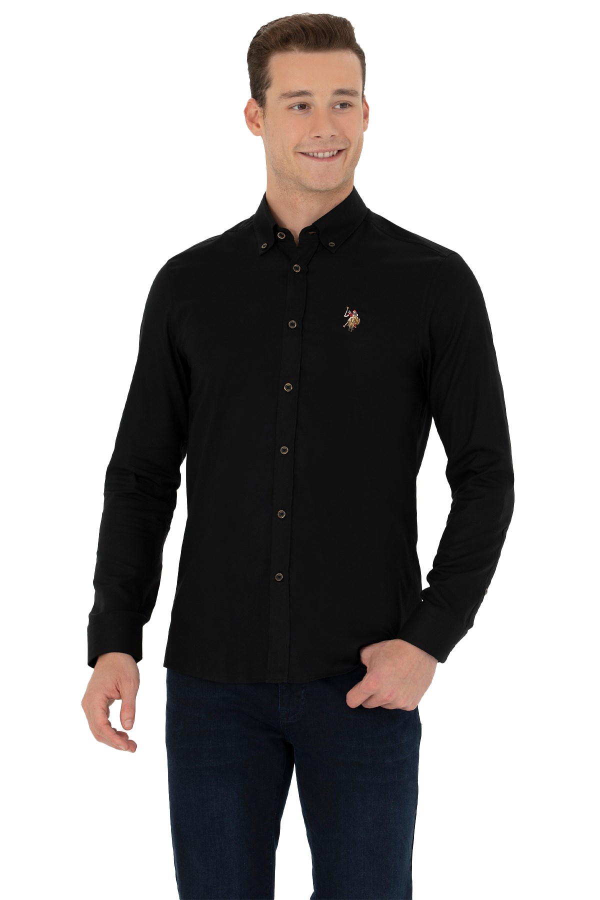 U.S. Polo Assn. Erkek Gömlek 50271276-VR046 Siyah