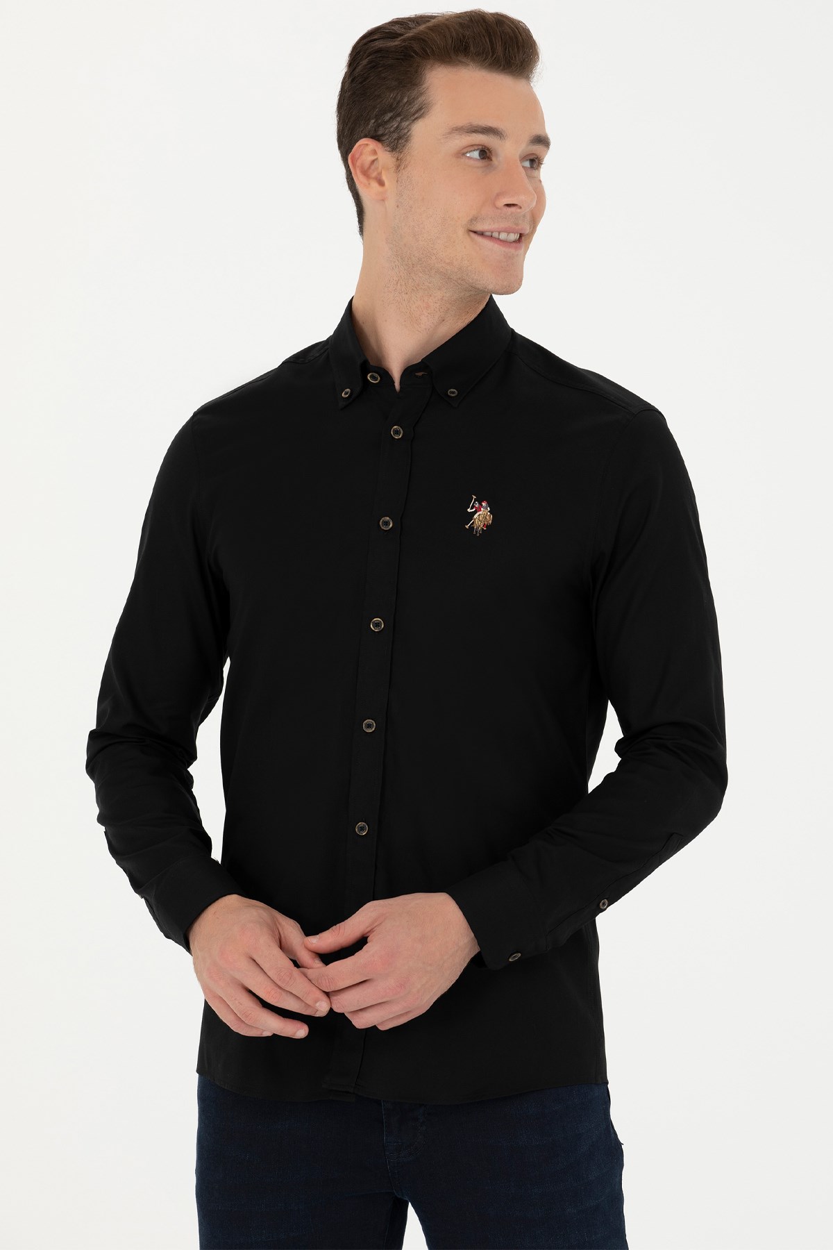 U.S. Polo Assn. Erkek Gömlek 50271276-VR046 Siyah