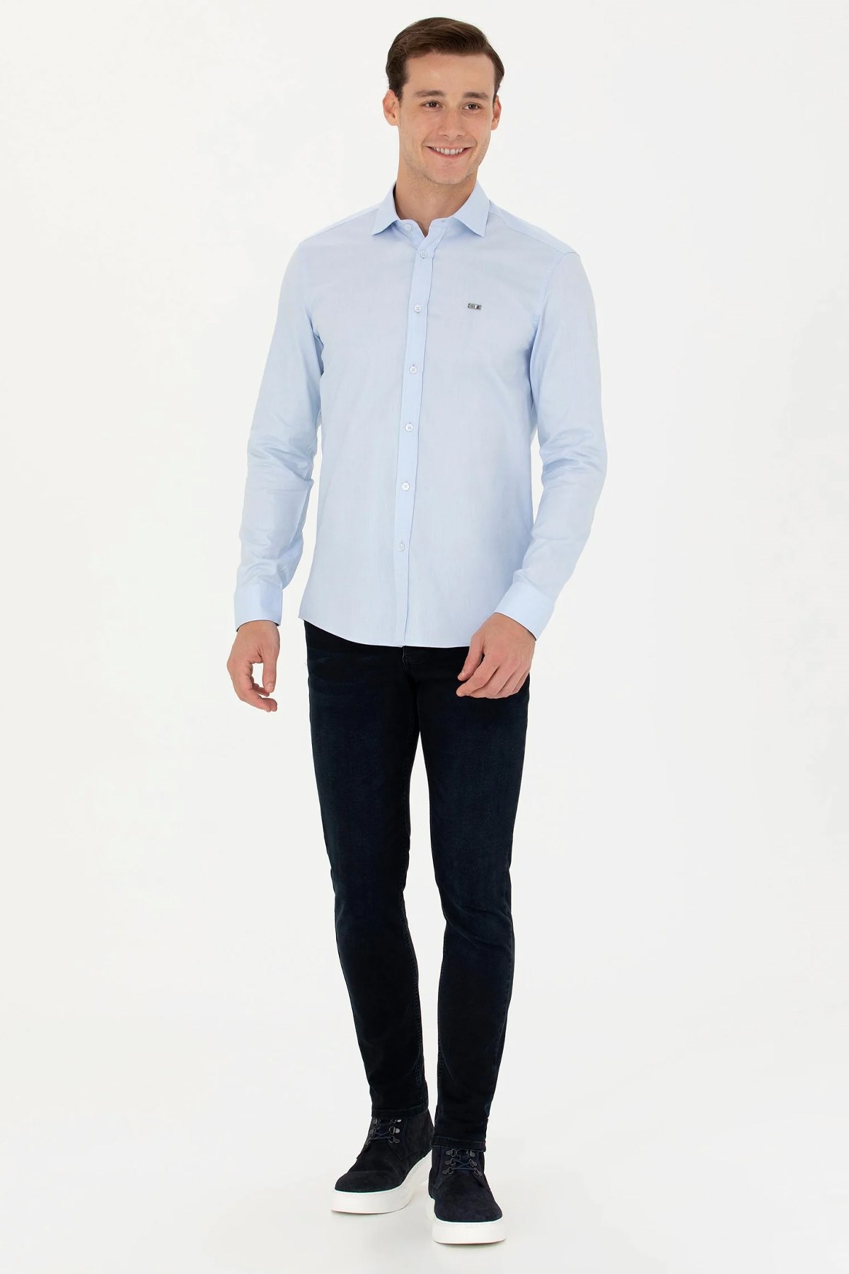 U.S. Polo Assn. Erkek Gömlek 50271279-VR003 Mavi