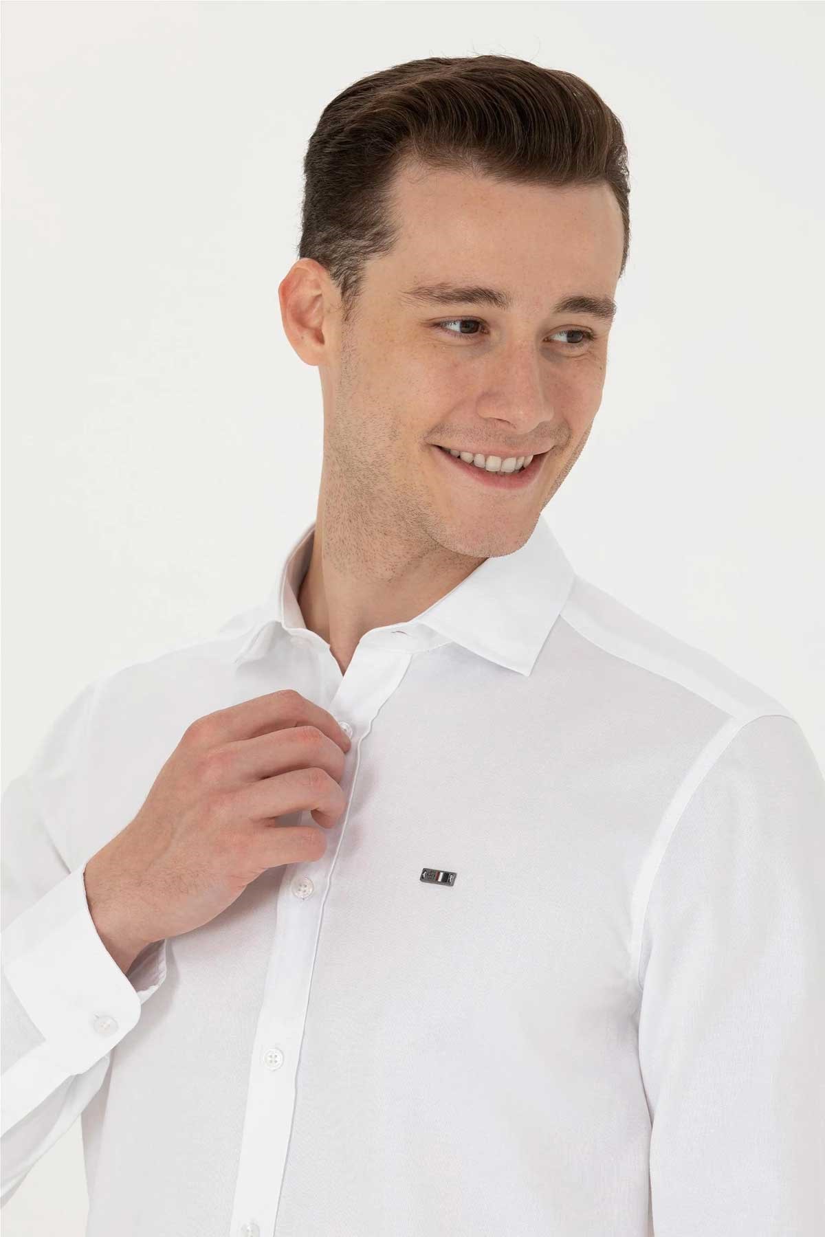 U.S. Polo Assn. Erkek Gömlek 50271279-VR013 Beyaz