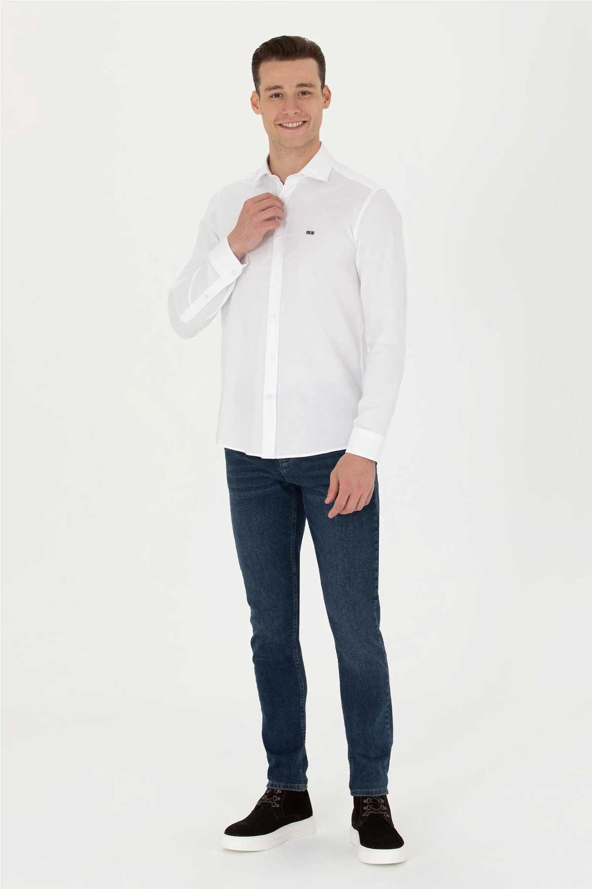 U.S. Polo Assn. Erkek Gömlek 50271279-VR013 Beyaz