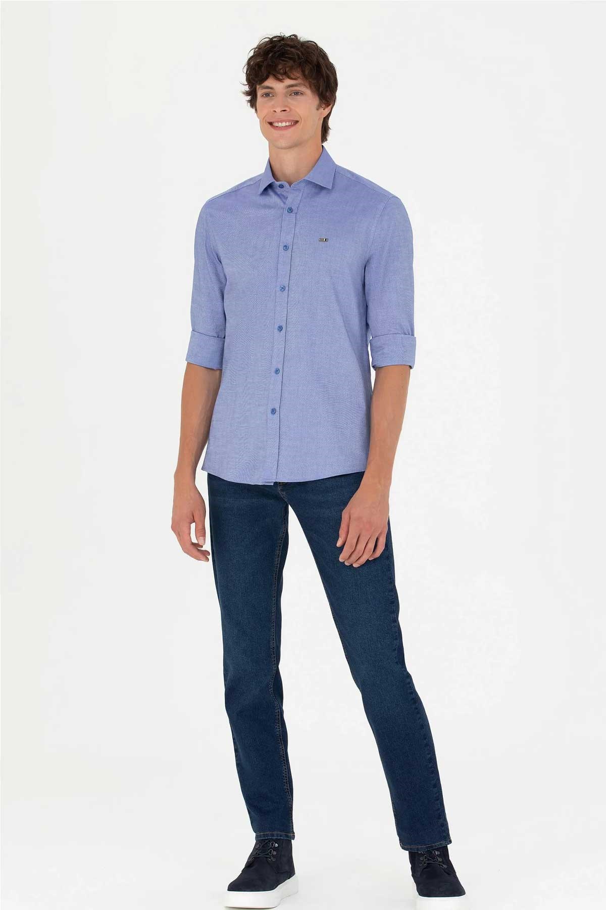 U.S. Polo Assn. Erkek Gömlek 50271279-VR032 Mavi
