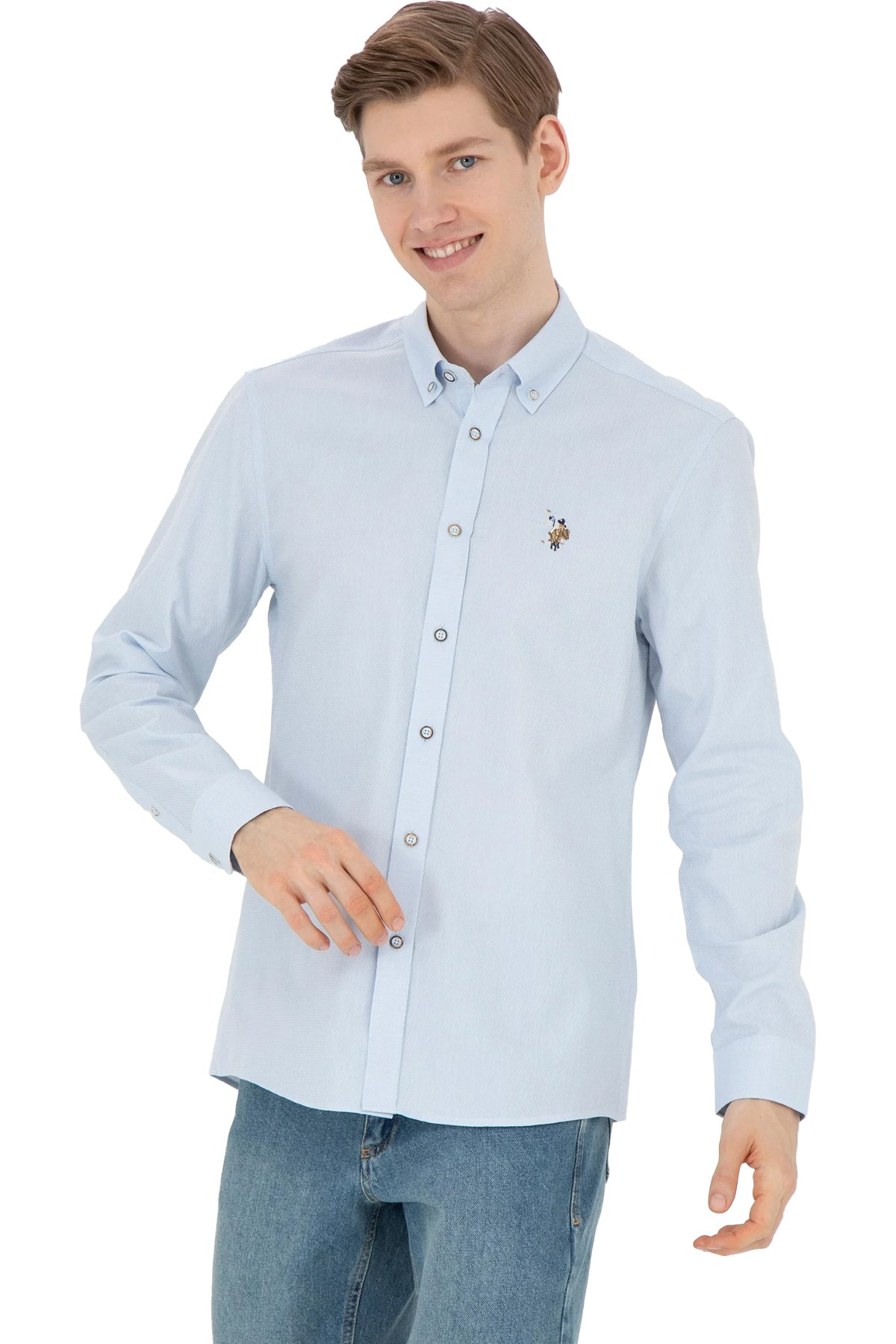 U.S. Polo Assn. Erkek Gömlek 50271292-VR003 Mavi