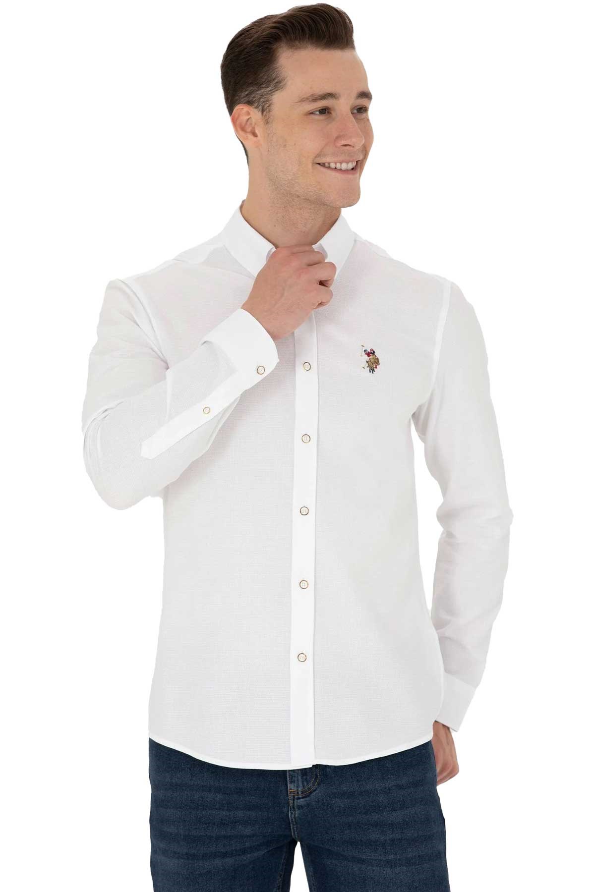 U.S. Polo Assn. Erkek Gömlek 50271292-VR013 Beyaz