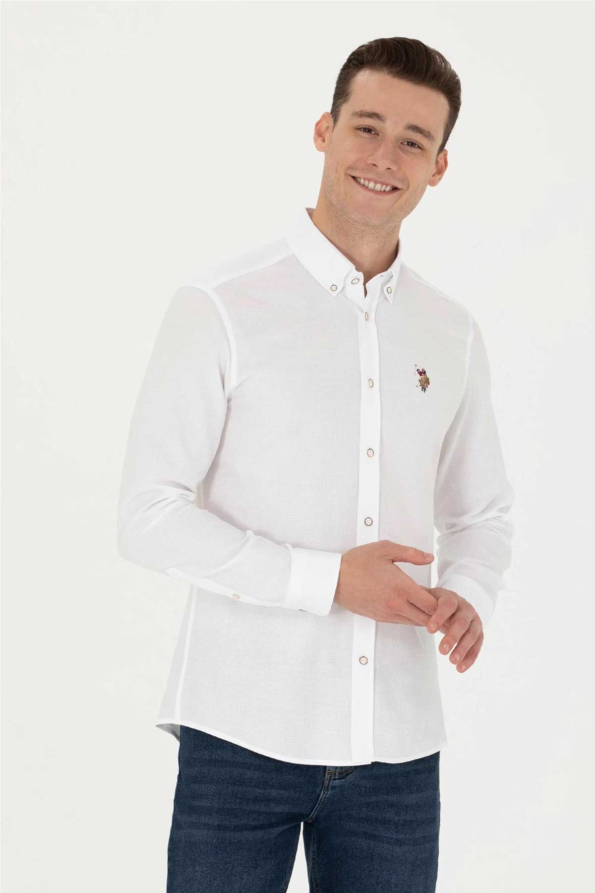 U.S. Polo Assn. Erkek Gömlek 50271292-VR013 Beyaz