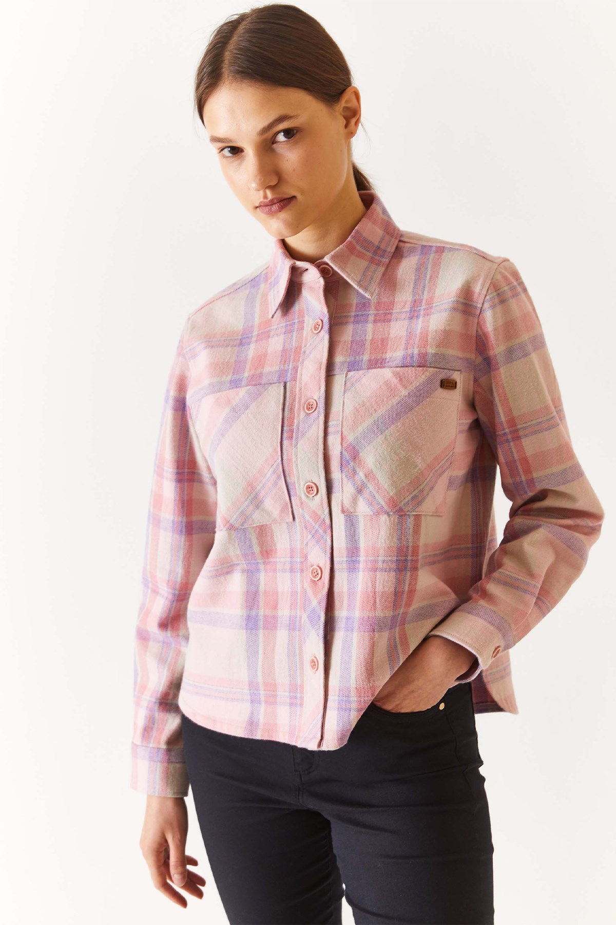 U.S. Polo Assn. Kadın Gömlek 50271465-VR042 Pembe