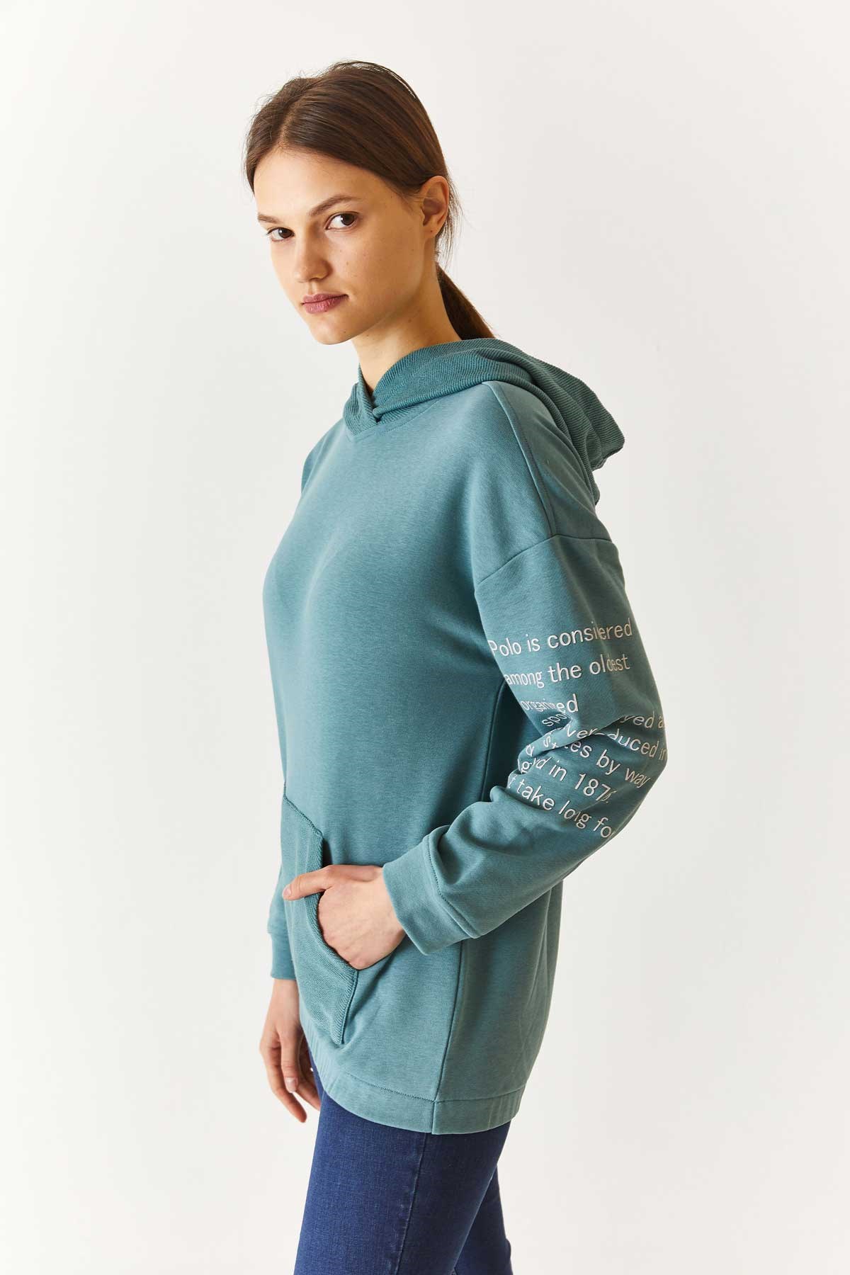 U.S. Polo Assn. Kadın Sweatshirt 50271644-VR090 Yeşil