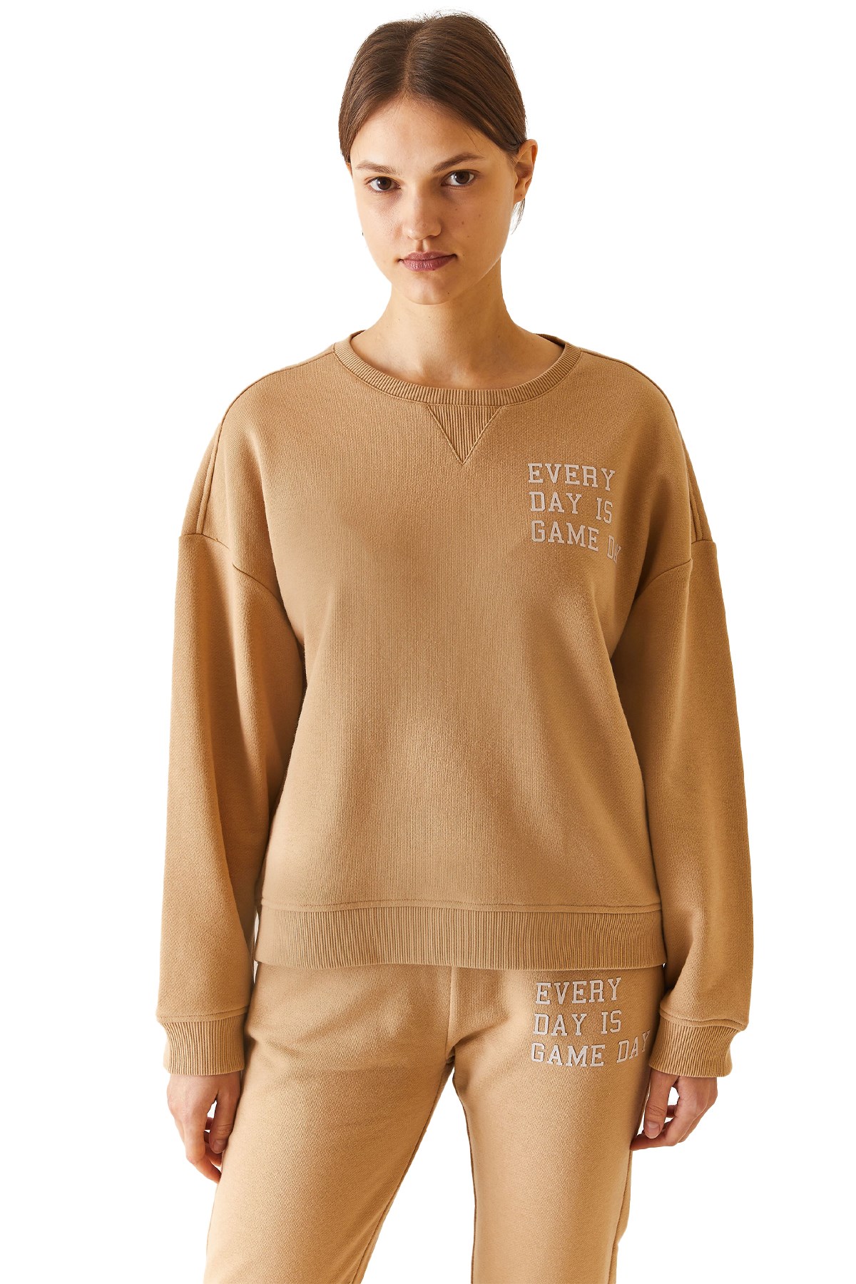 U.S. Polo Assn. Kadın Sweatshirt 50271646-VR085 Bej