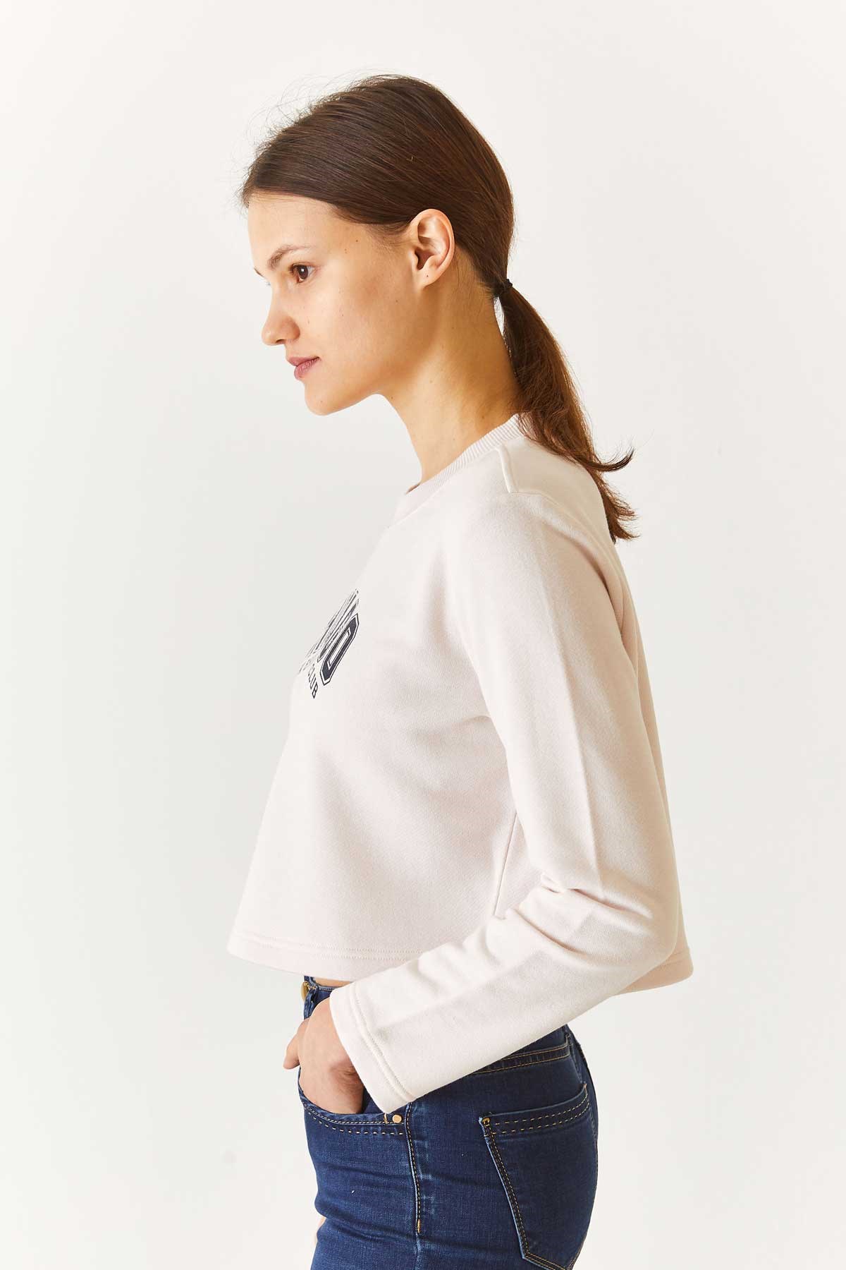 U.S. Polo Assn. Kadın Sweatshirt 50271650-VR049 Bej