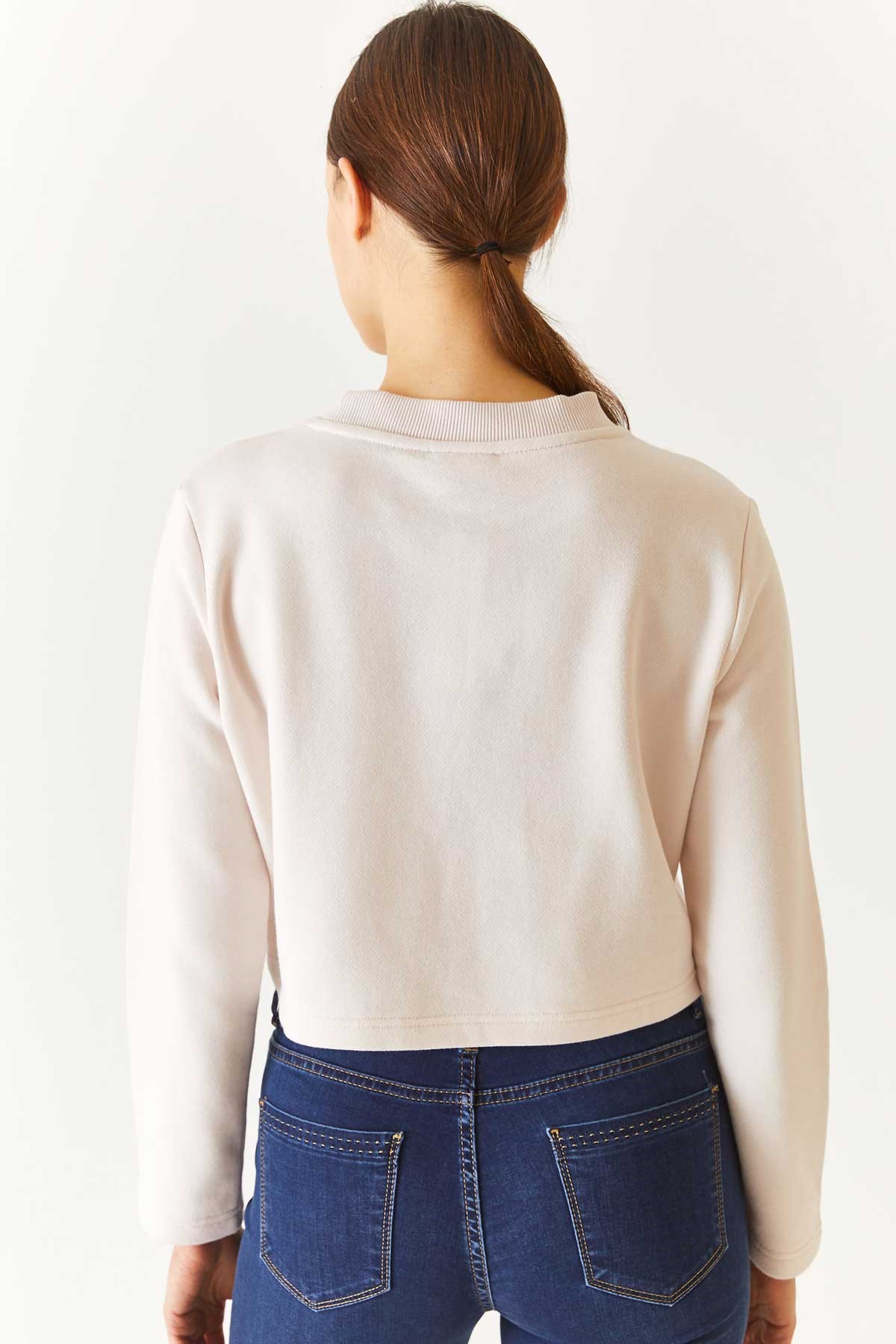 U.S. Polo Assn. Kadın Sweatshirt 50271650-VR049 Bej