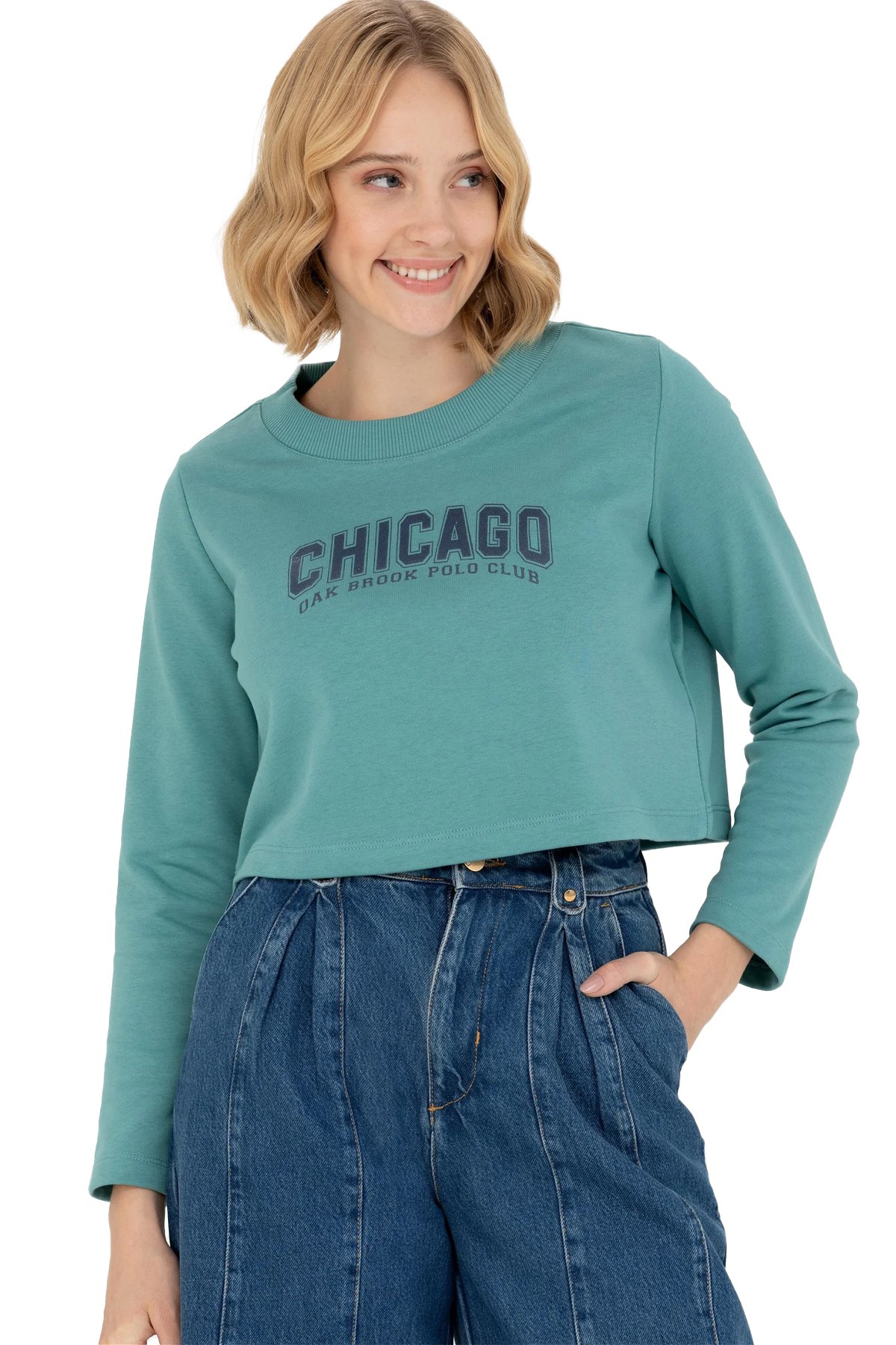 U.S. Polo Assn. Kadın Sweatshirt 50271650-VR090 Mavi