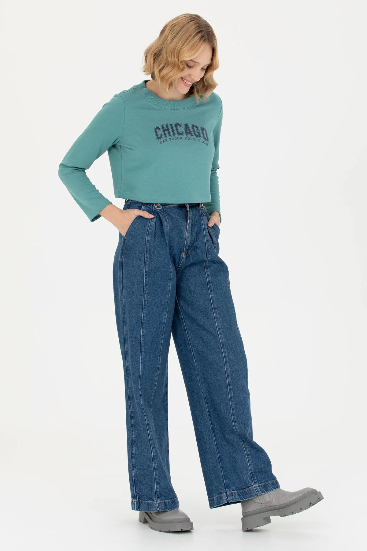 U.S. Polo Assn. Kadın Sweatshirt 50271650-VR090 Mavi
