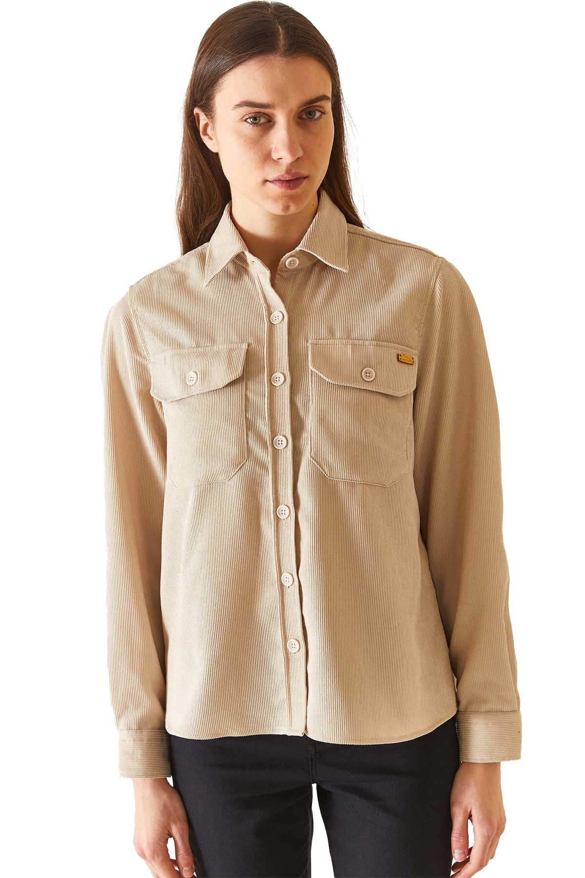 U.S. Polo Assn. Kadın Gömlek 50271848-VR049 Ekru