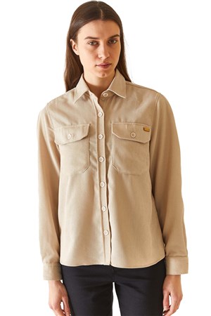 U.S. Polo Assn. Kadın Gömlek 50271848-VR049 Ekru