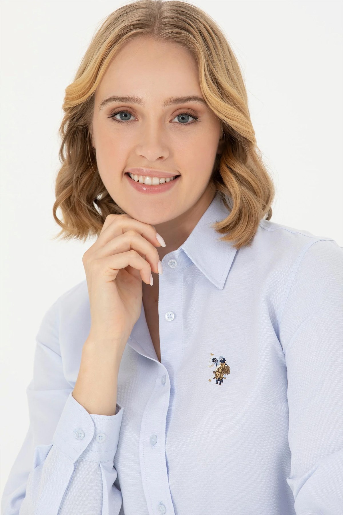 U.S. Polo Assn. Kadın Gömlek 50271935-VR003 Mavi