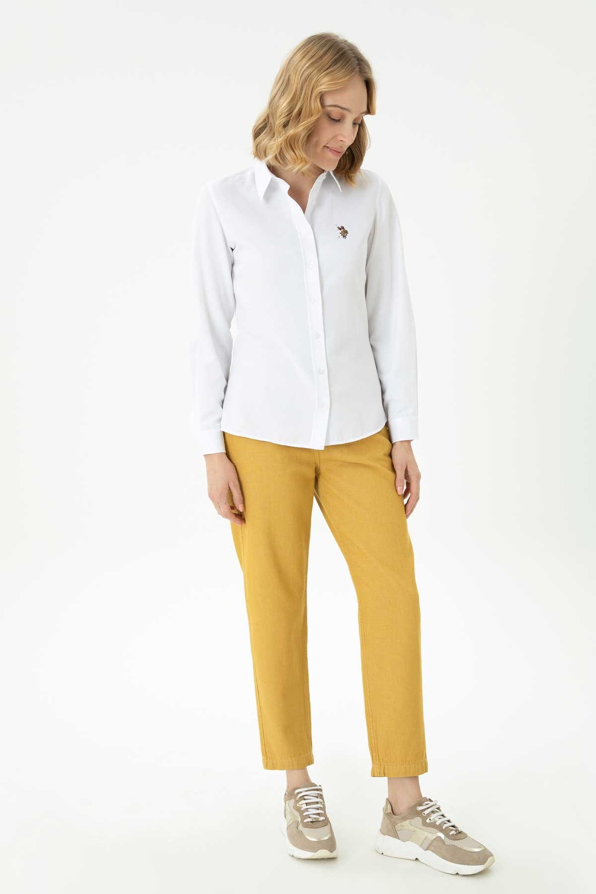 U.S. Polo Assn. Kadın Gömlek 50271935-VR013 Beyaz