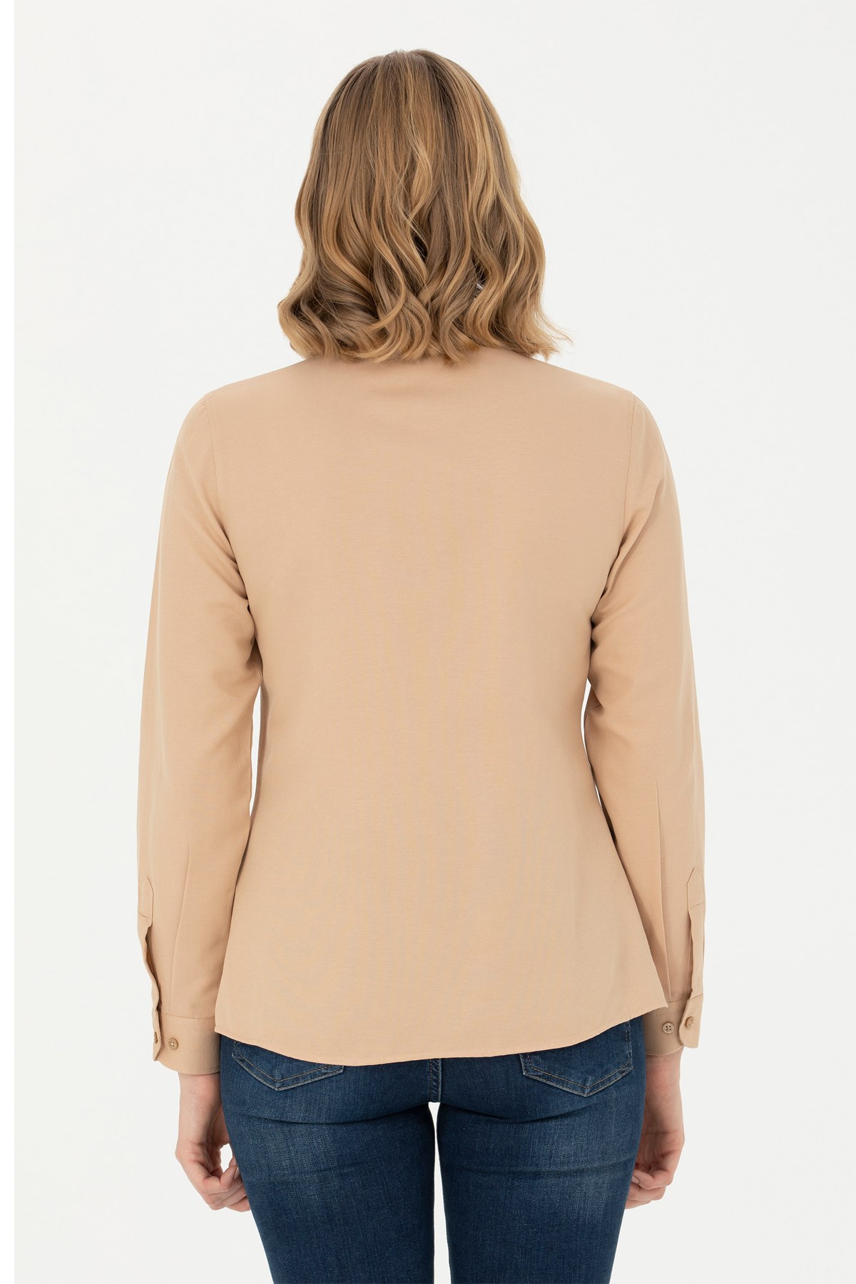 U.S. Polo Assn. Kadın Gömlek 50271935-VR085 Bej