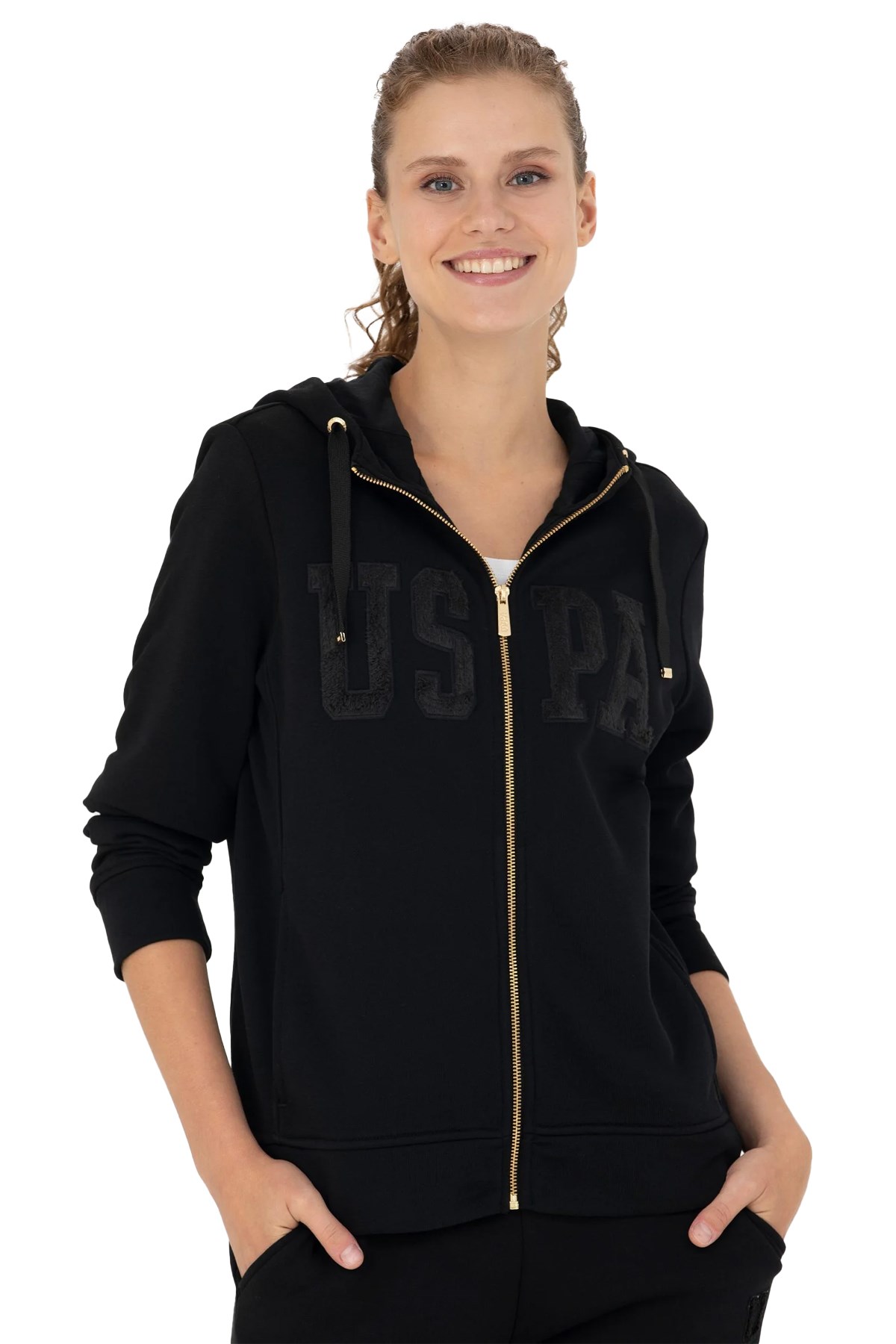 U.S. Polo Assn. Kadın Sweatshirt 50272060-VR046 Siyah