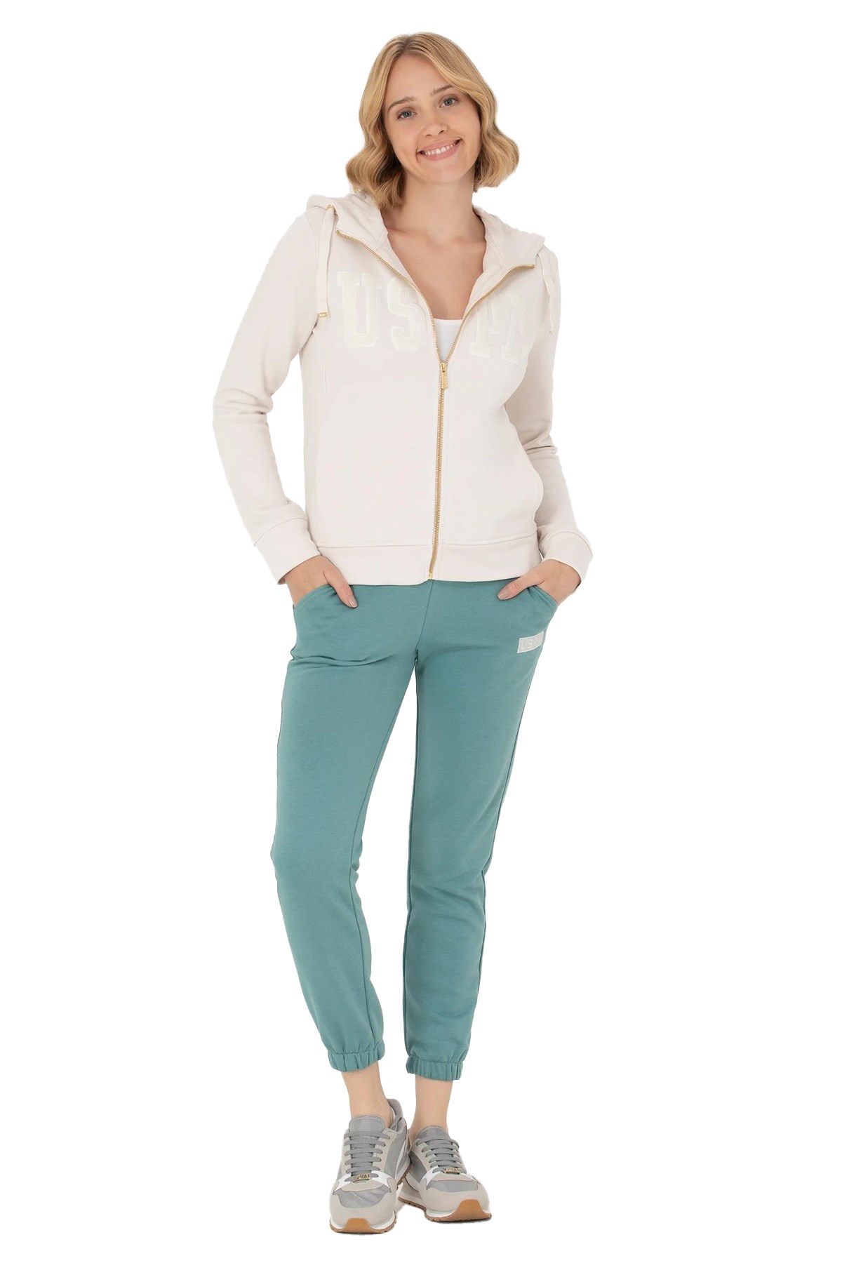 U.S. Polo Assn. Kadın Sweatshirt 50272060-VR049 Ekru