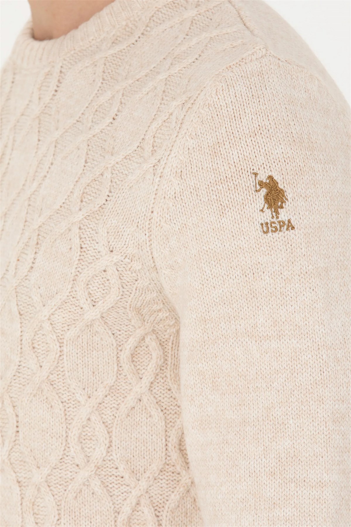 U.S. Polo Assn. Erkek Kazak 50272103-VR085 Bej