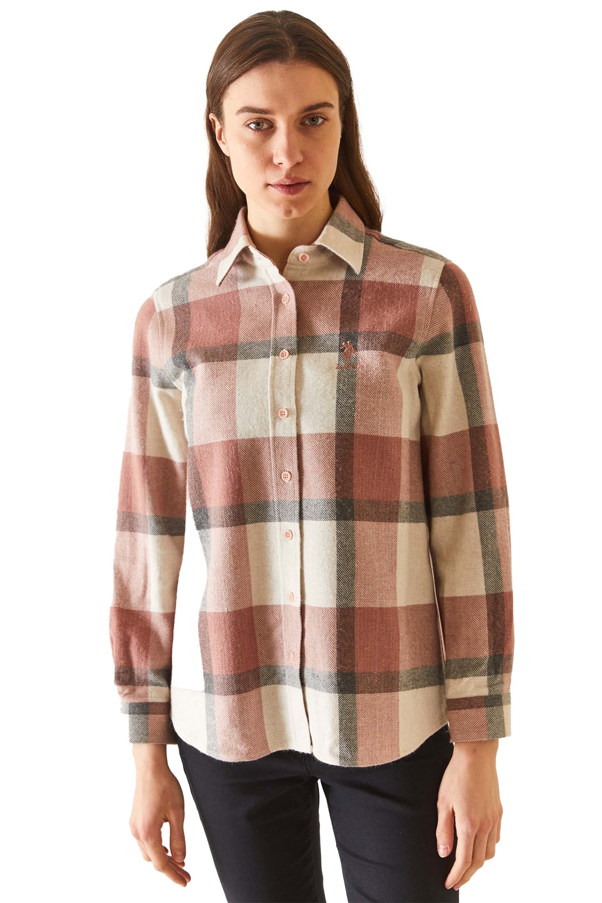 U.S. Polo Assn. Kadın Gömlek 50272154-VR042 Pembe