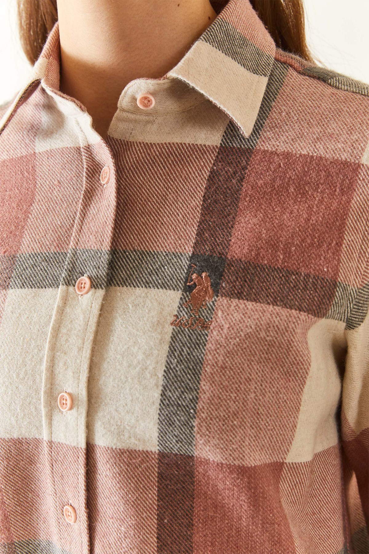 U.S. Polo Assn. Kadın Gömlek 50272154-VR042 Pembe