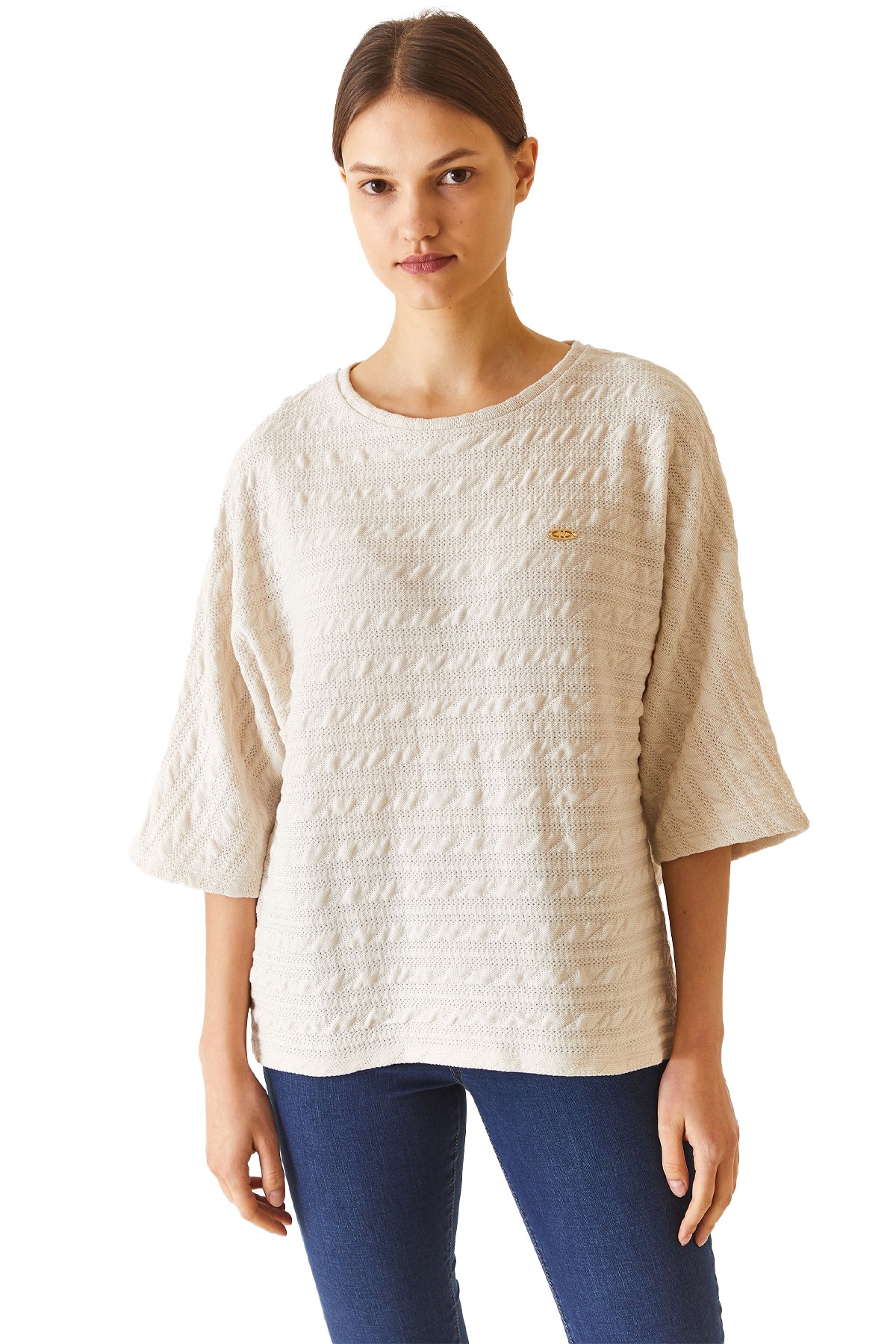 U.S. Polo Assn. Kadın Sweatshirt 50272158-VR049 Ekru