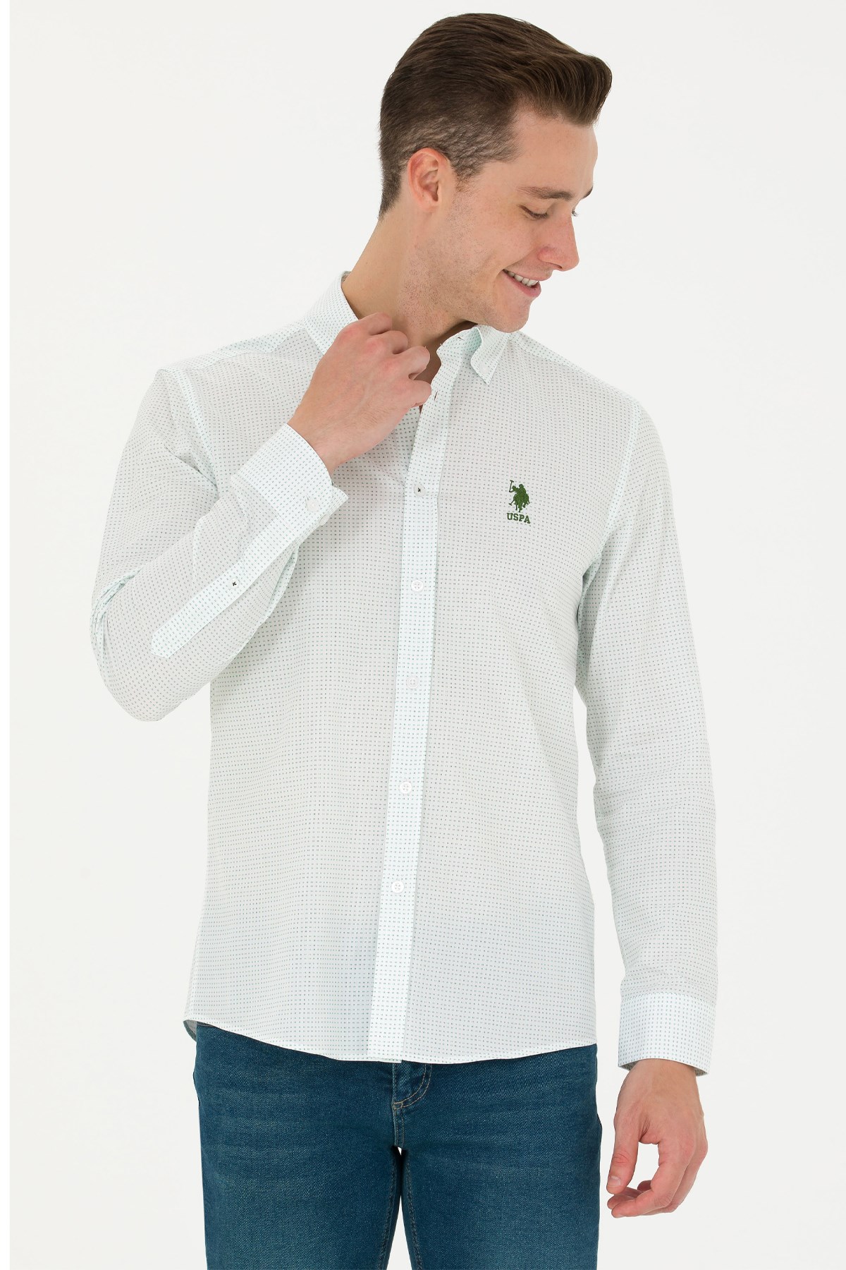 U.S. Polo Assn. Erkek Gömlek 50272702-VR054 Yeşil